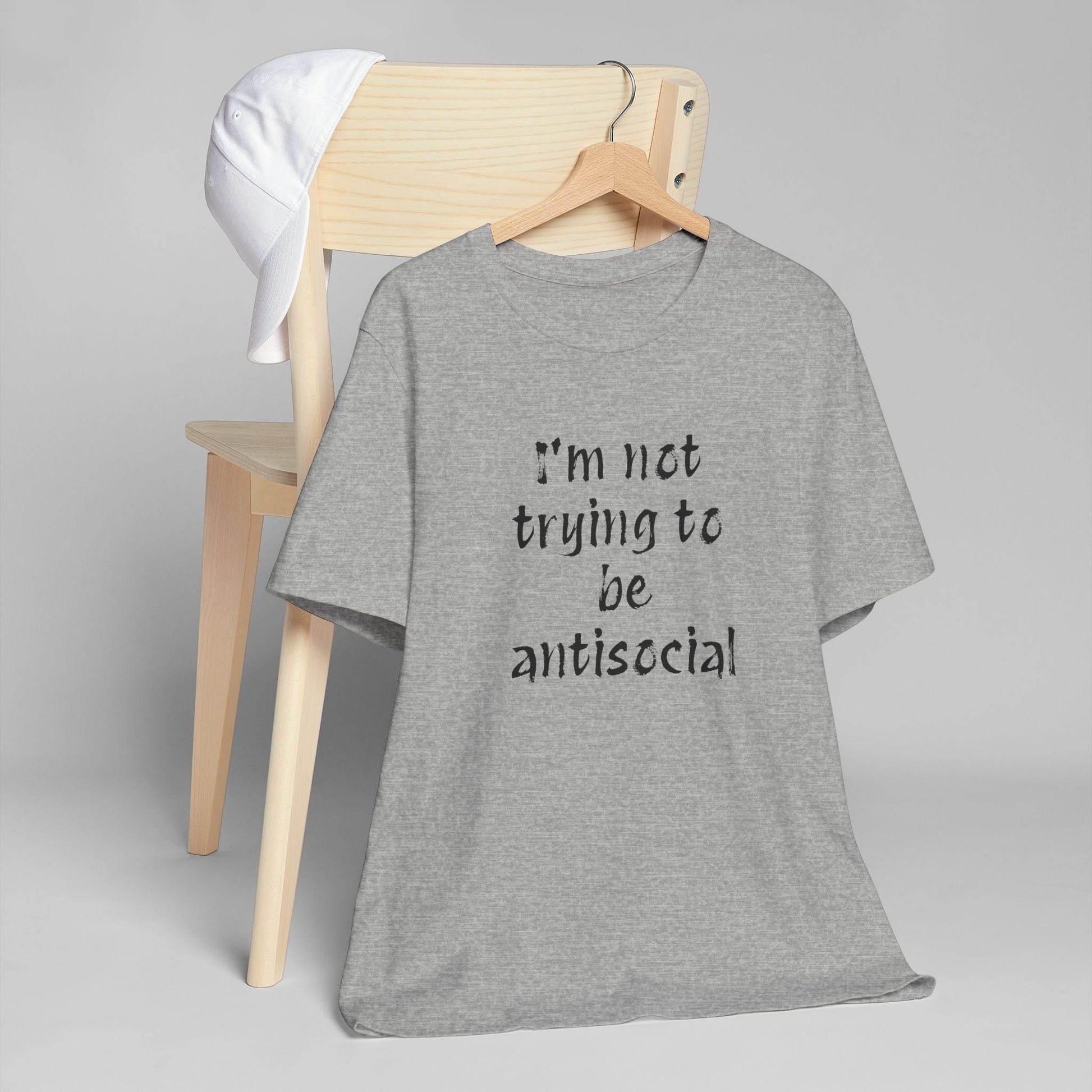Funny Unisex Jersey T-Shirt - Anti-Social Vibe for Booktroverts - The Dreamer's Bookshop.