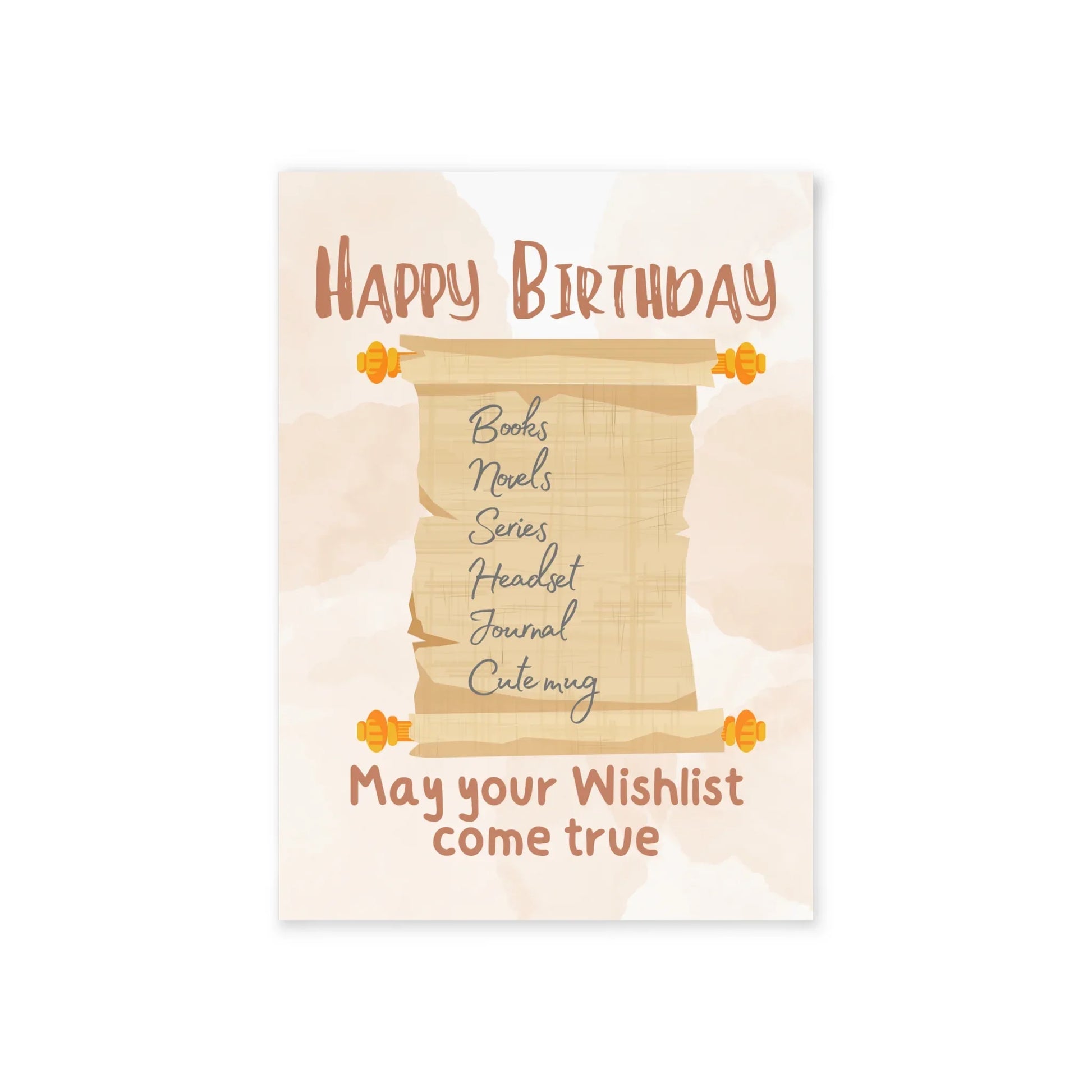 The Dreamer's Bookshop "Wishlist" Birthday Card - The Dreamer's Bookshop.