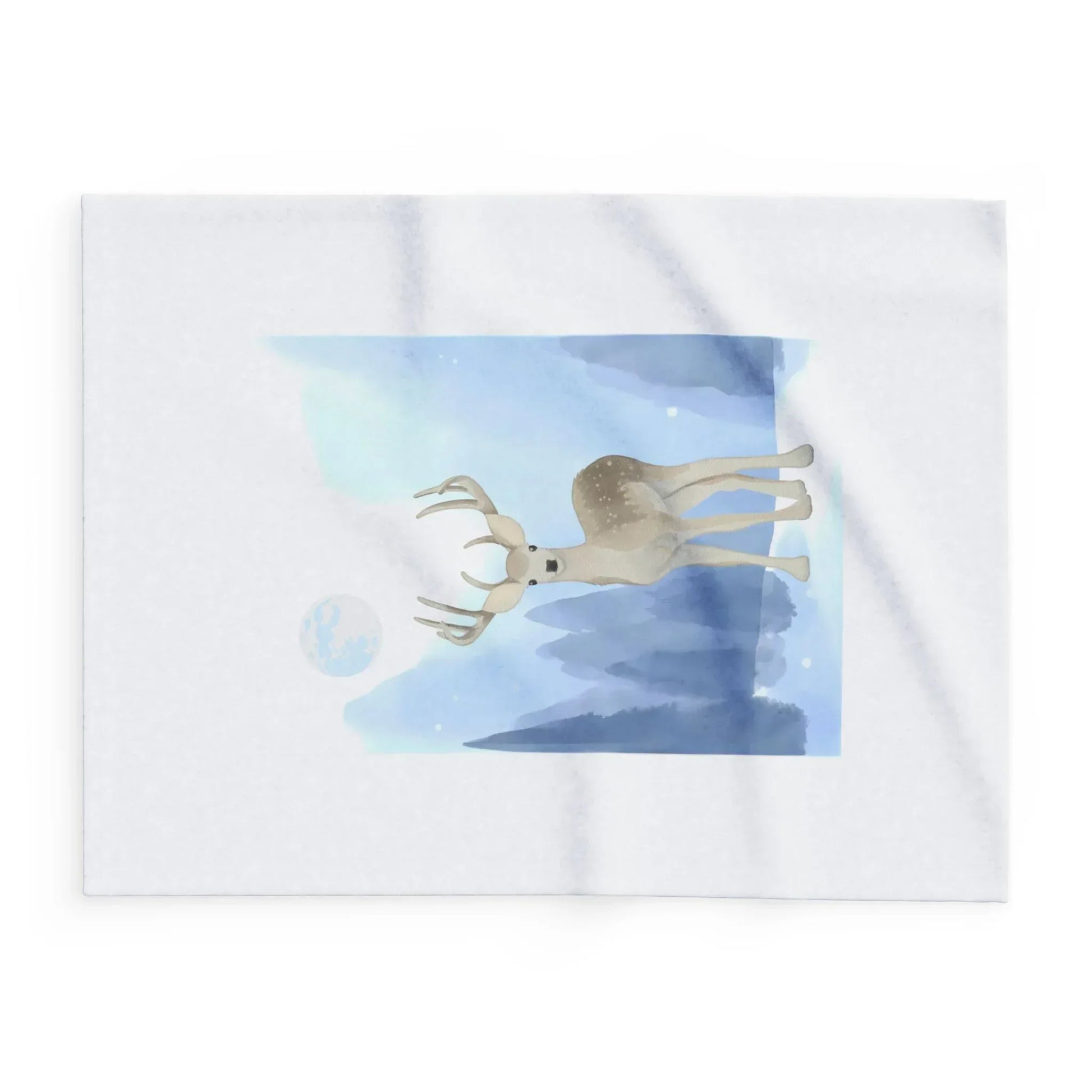 Cozy Arctic Fleece Blanket - Winter Deer Design - The Dreamer's Bookshop.