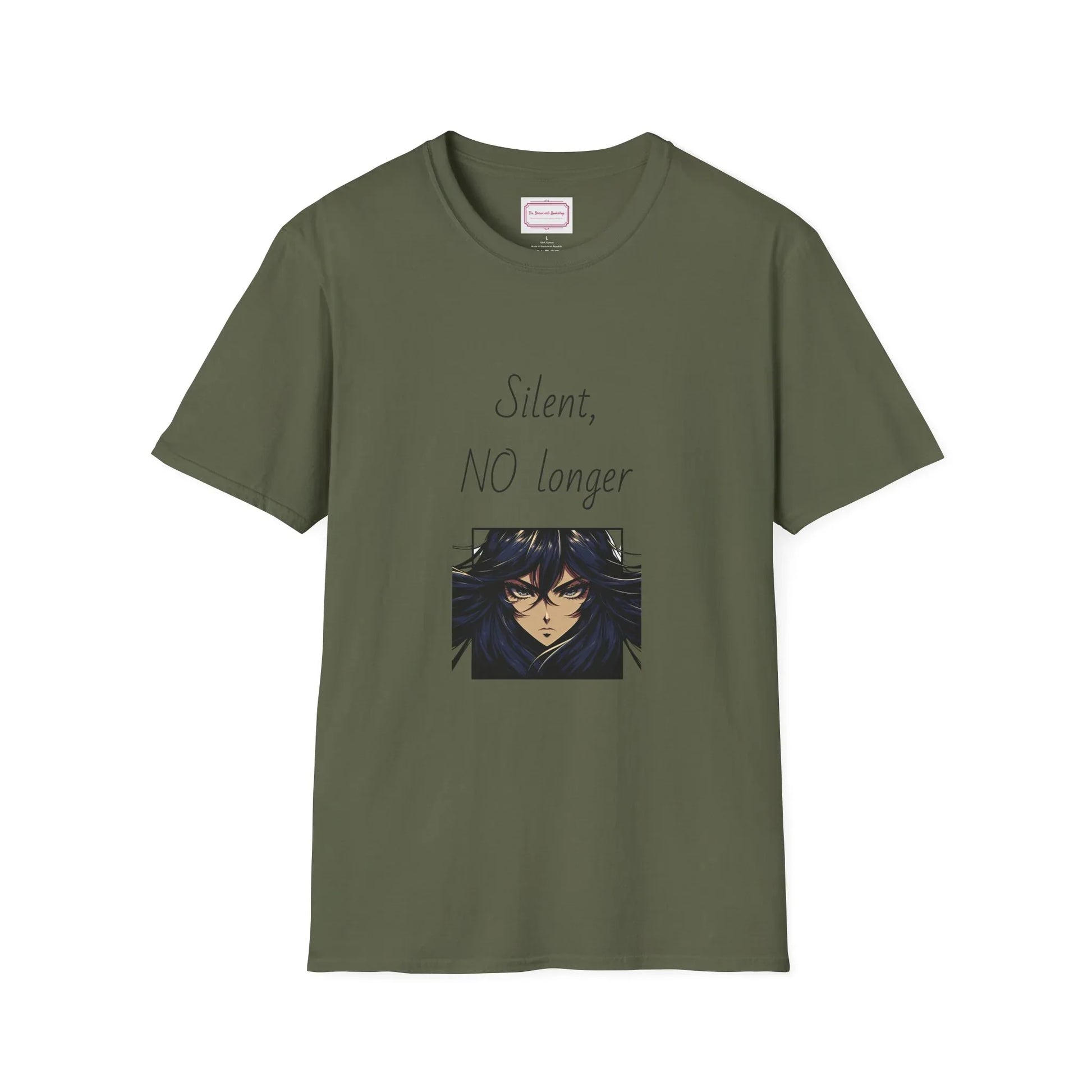 Inspirational Unisex Softstyle T-Shirt - "Silent, NO longer" - The Dreamer's Bookshop.
