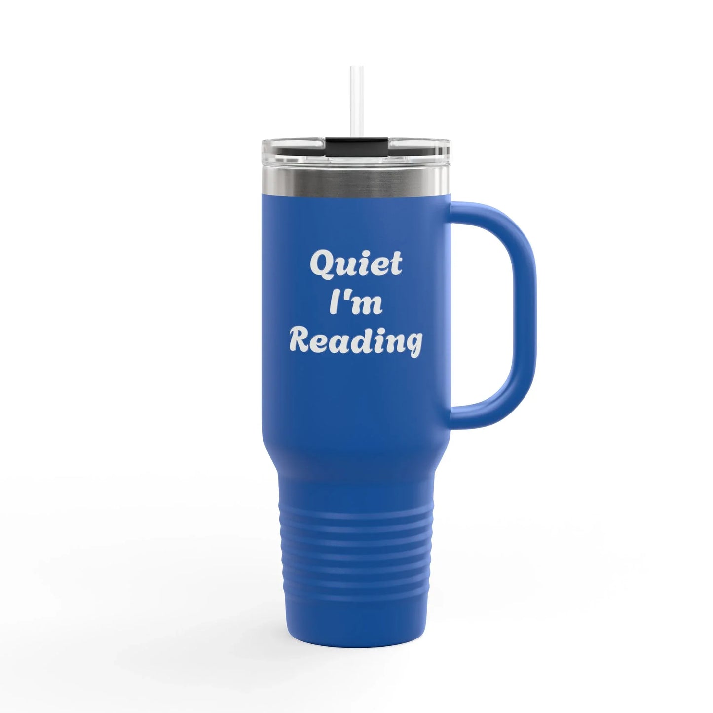 Insulated Travel Mug - "Quiet I'm Reading" - 40oz Coffee Cup for Book Lovers - The Dreamer's Bookshop.