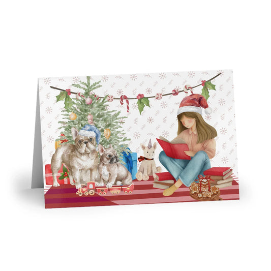 The Dreamer's Bookshop "Festive Pugs" Christmas Card - The Dreamer's Bookshop.