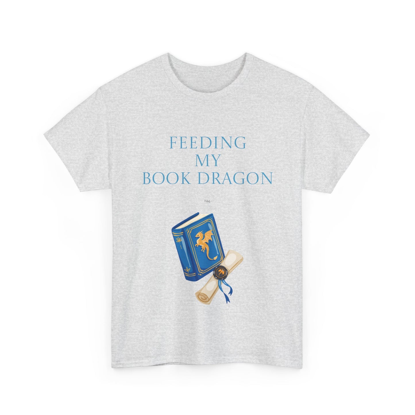Book Dragon Unisex Heavy Cotton Tee - Creative Writer's Apparel