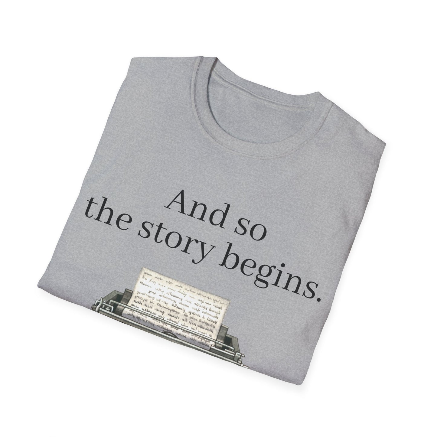 Unisex T-Shirt - Vintage Writing "Story Begins" for Book Lovers