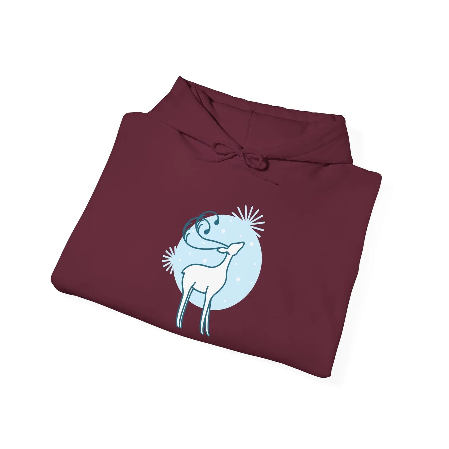 Christmas Deer Unisex Hooded Sweatshirt - Cozy Literary Apparel - The Dreamer's Bookshop.
