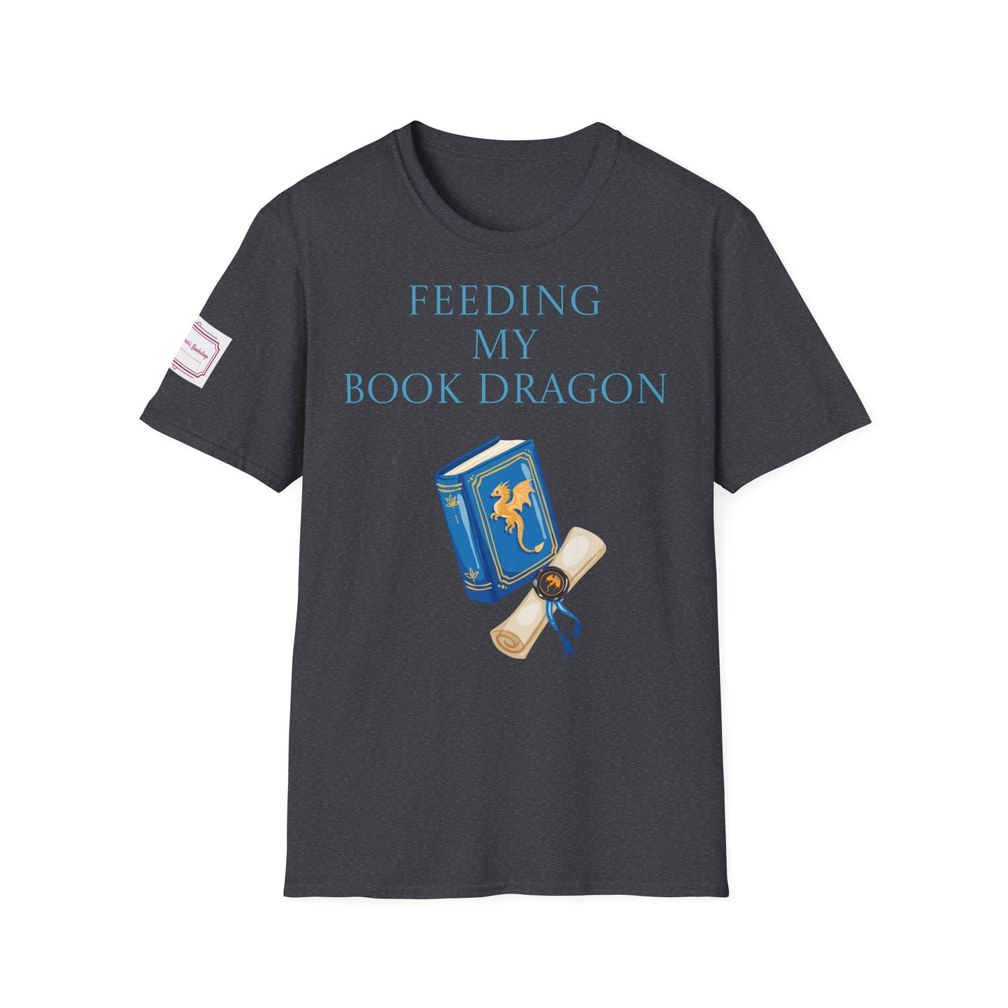 Inspirational Unisex Softstyle T-Shirt - 'Book Dragon' Motivational Design