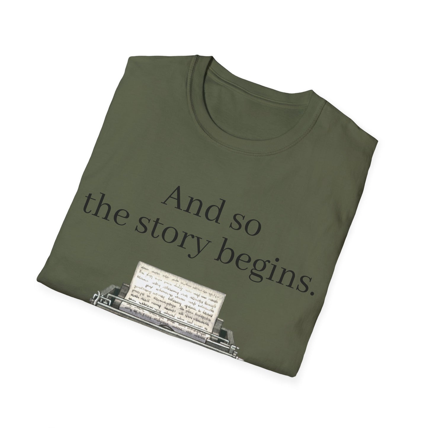 Unisex T-Shirt - Vintage Writing "Story Begins" for Book Lovers