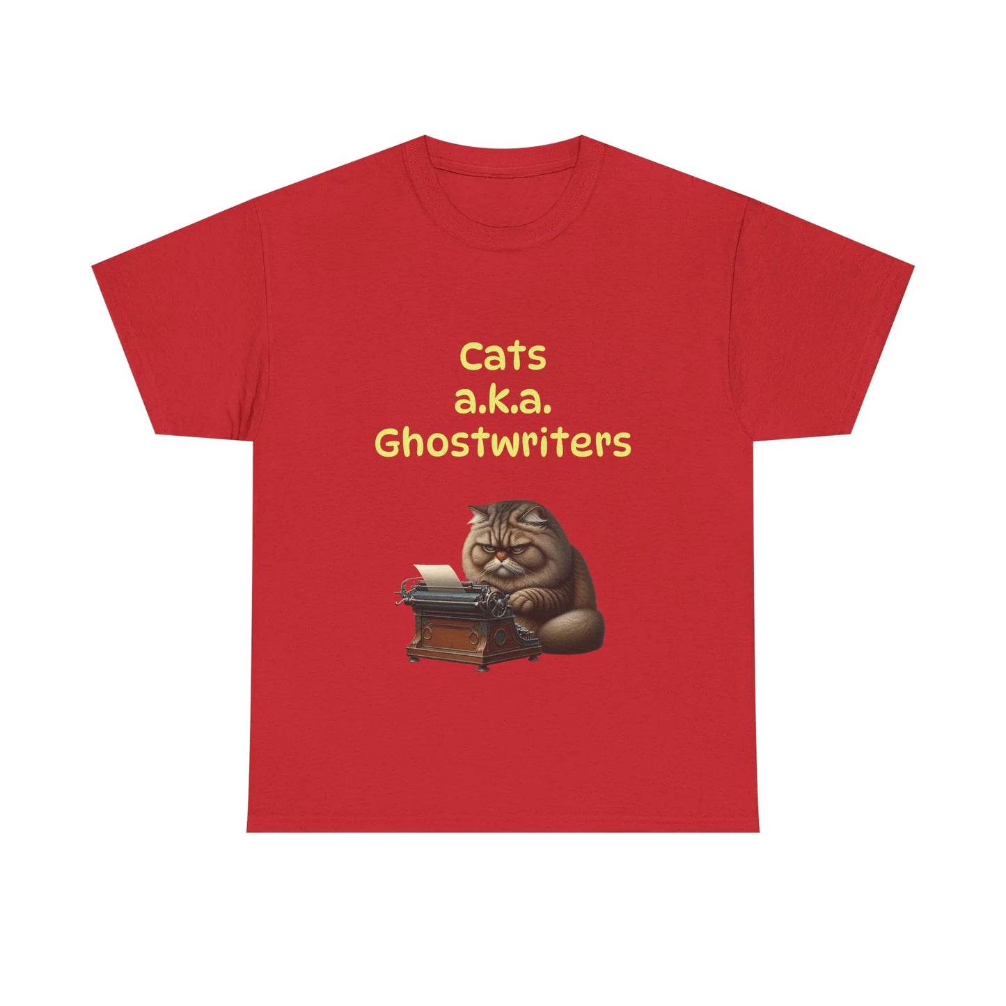 Book Lover's Unisex Heavy Cotton Tee - "Cats Ghostwriters" - The Dreamer's Bookshop.