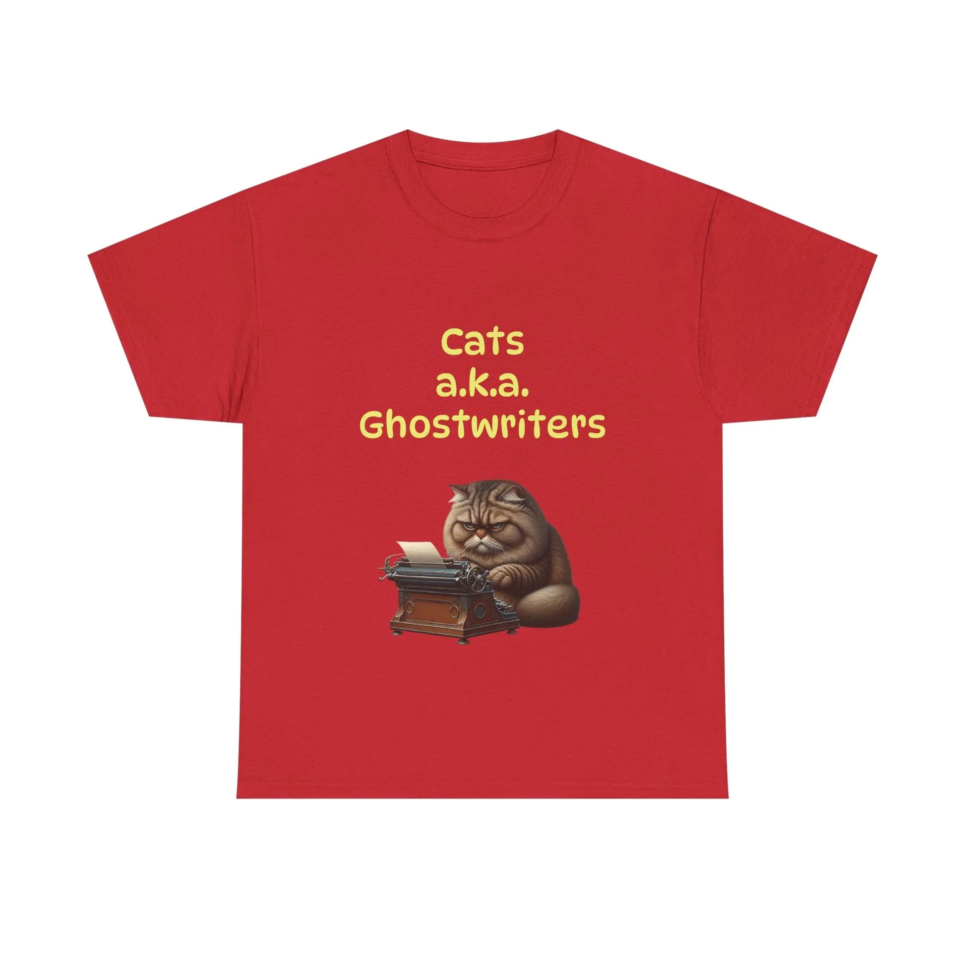 Book Lover's Unisex Heavy Cotton Tee - "Cats Ghostwriters" - The Dreamer's Bookshop.