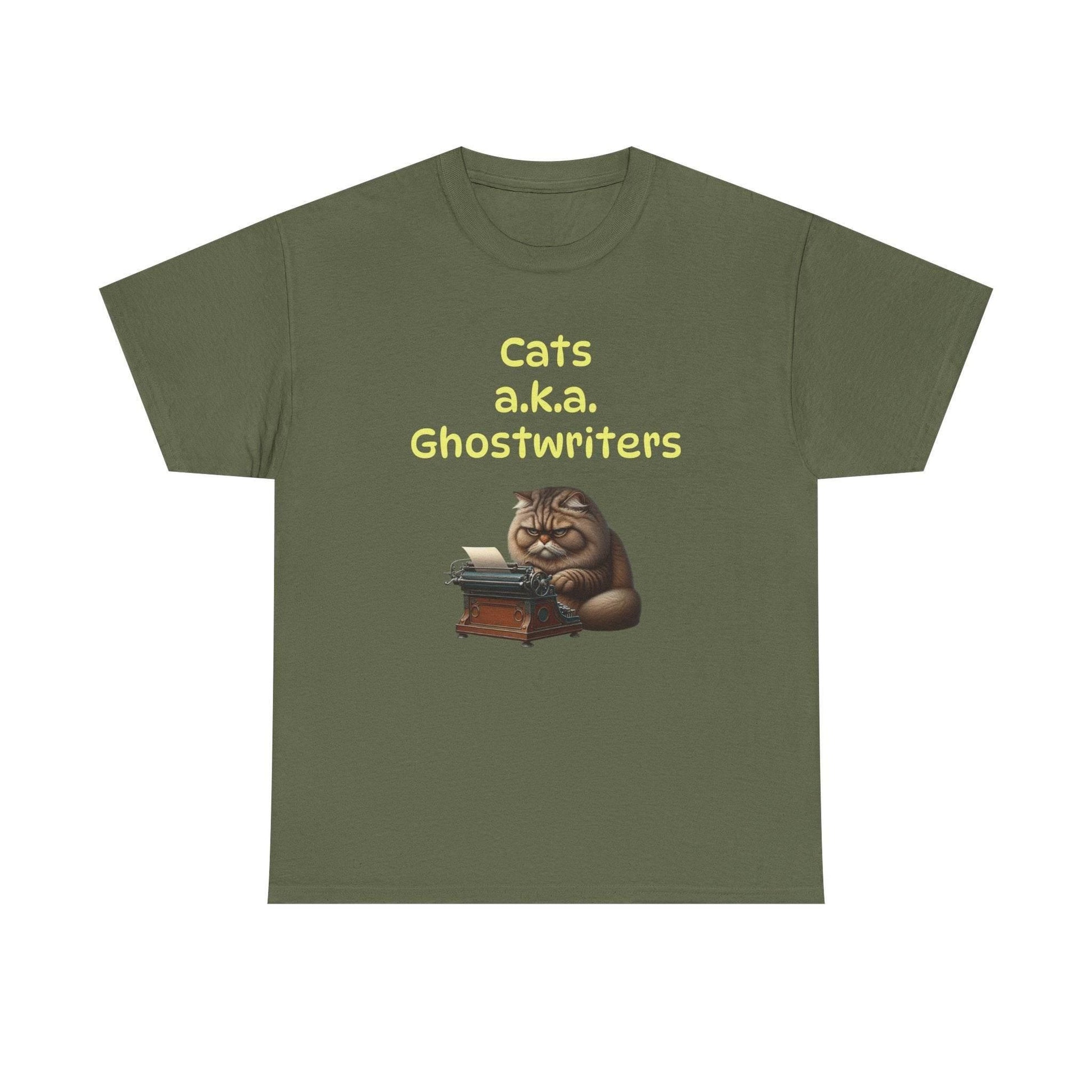 Cats Ghostwriters - A Unisex Heavy Cotton Tee - Perfect Gift for Book Lovers - The Dreamer's Bookshop.
