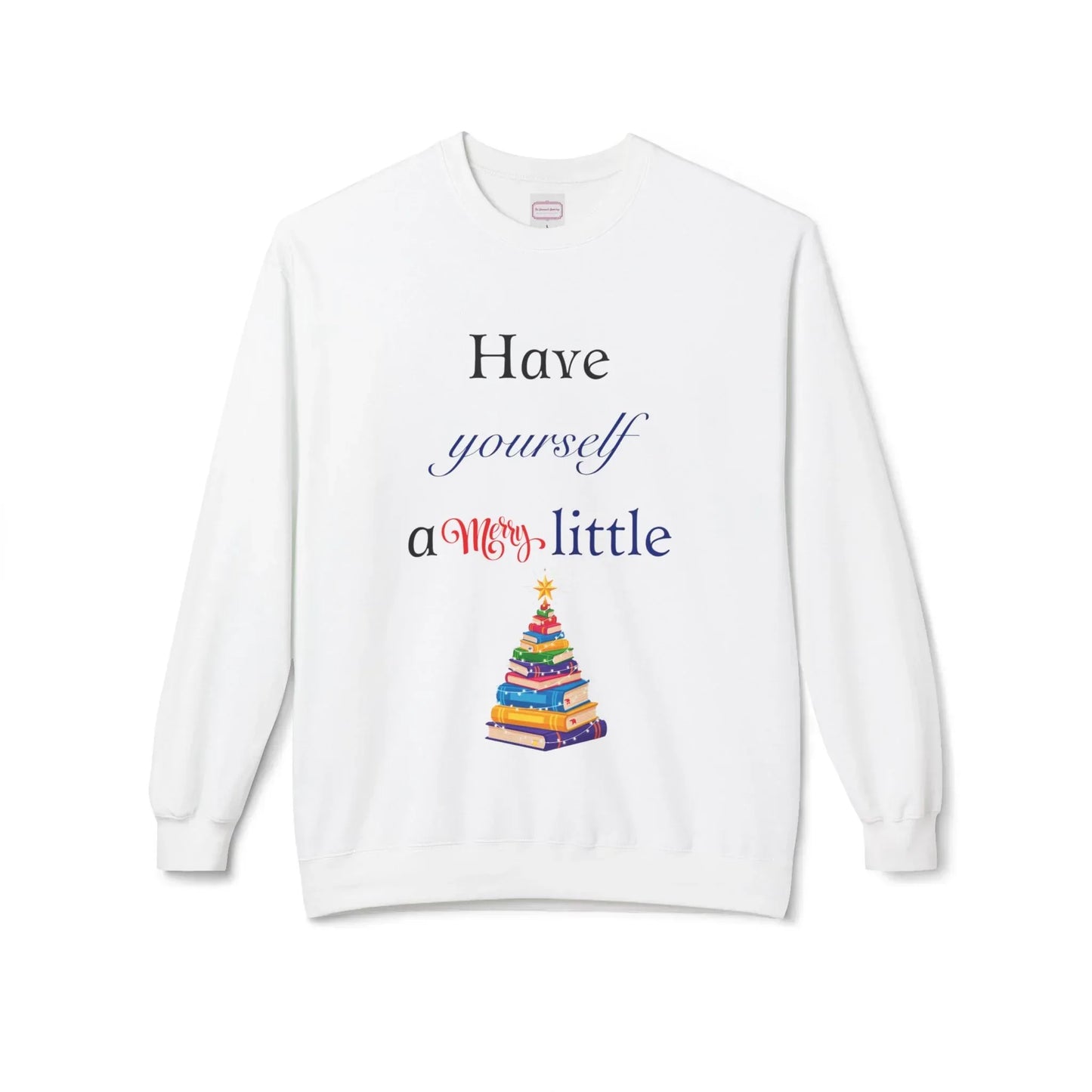 A Merry Little Bookmas - Unisex Fleece Crewneck Sweatshirt - The Dreamer's Bookshop.