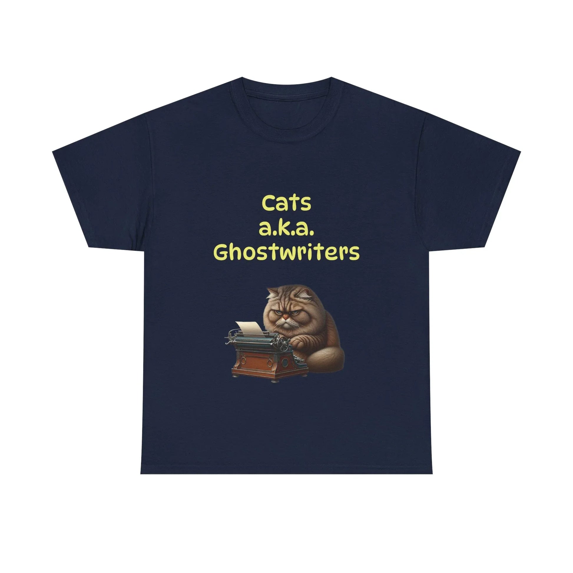 Book Lover's Unisex Heavy Cotton Tee - "Cats Ghostwriters" - The Dreamer's Bookshop.