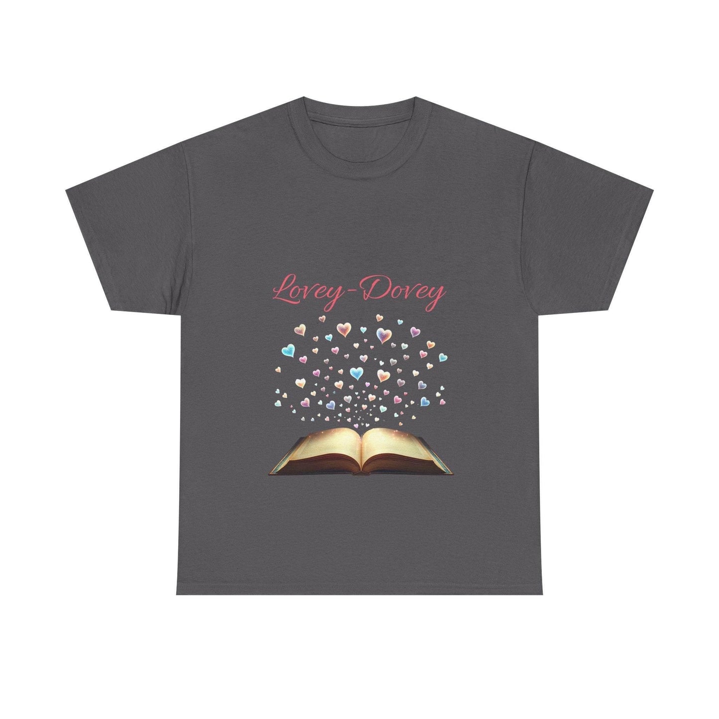 Lovey - Dovey - Unisex Heavy Cotton Tee - Sweet Romance - The Dreamer's Bookshop.
