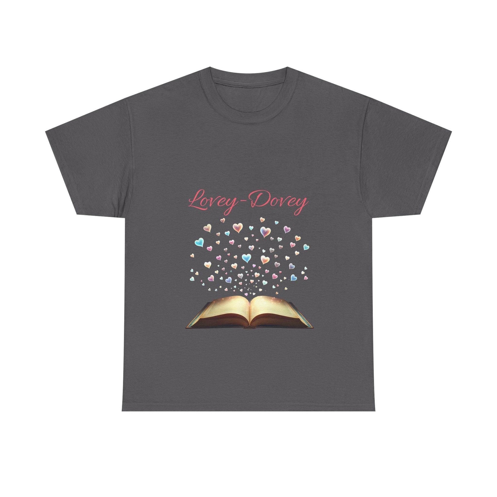 Lovey - Dovey - Unisex Heavy Cotton Tee - Sweet Romance - The Dreamer's Bookshop.