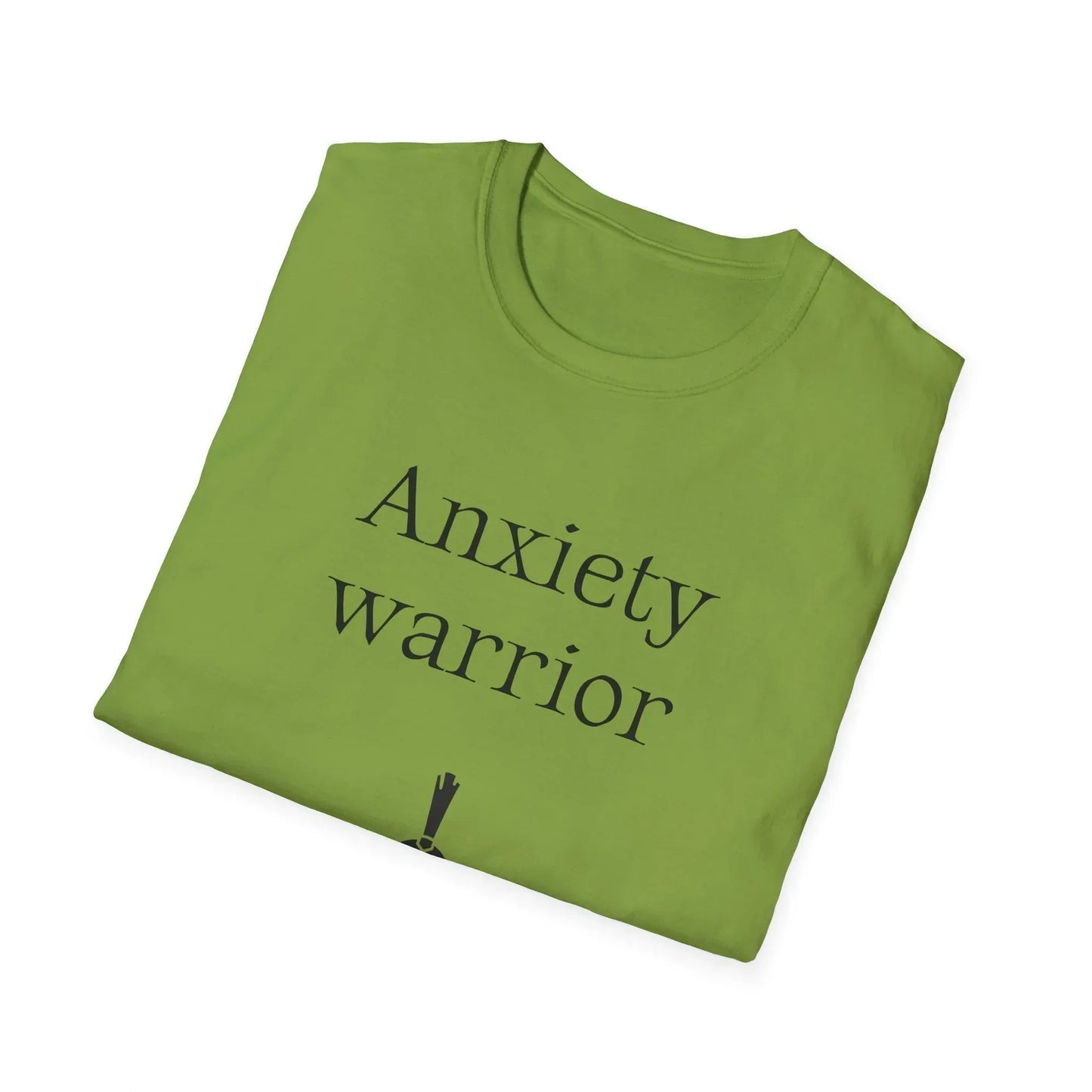 Anxiety Warrior Unisex Softstyle T-Shirt - Empowering Battle Against Mental Health - The Dreamer's Bookshop.