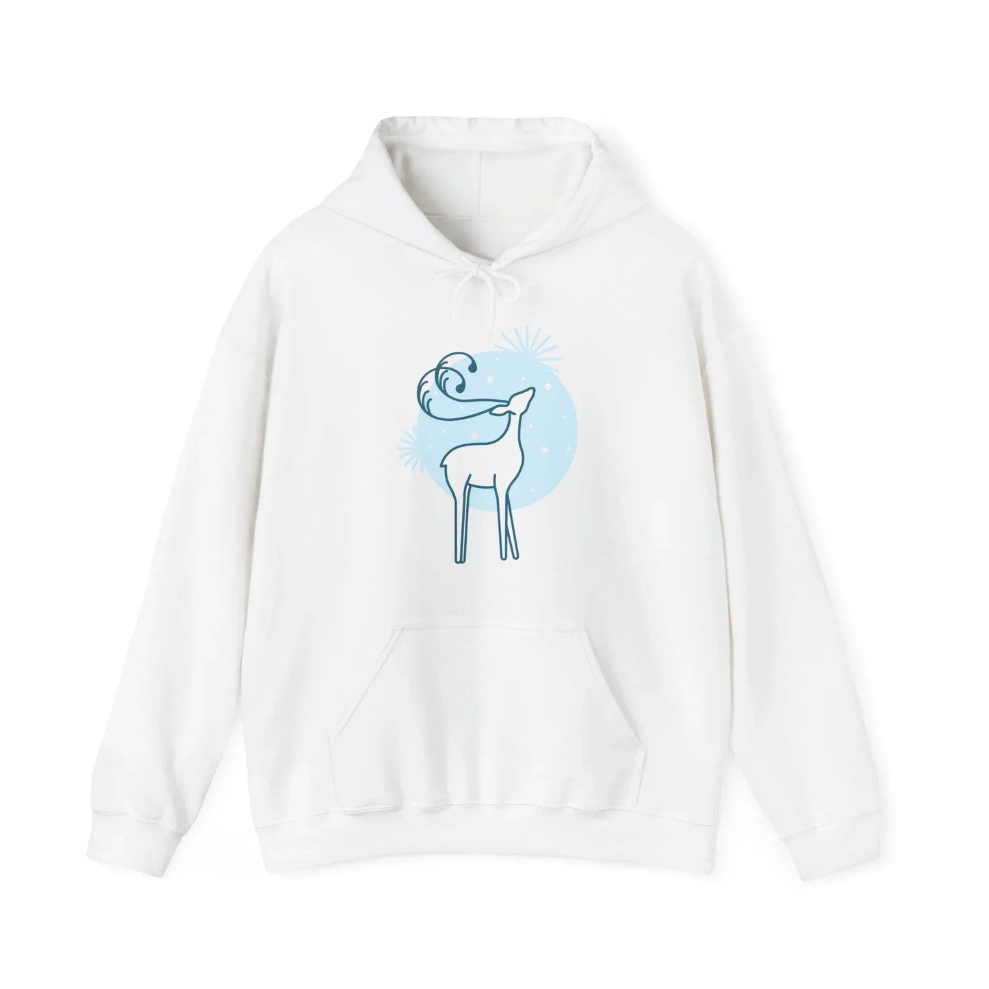 Christmas Deer Hoodie - Cozy Unisex Sweatshirt for Book Lovers - The Dreamer's Bookshop.
