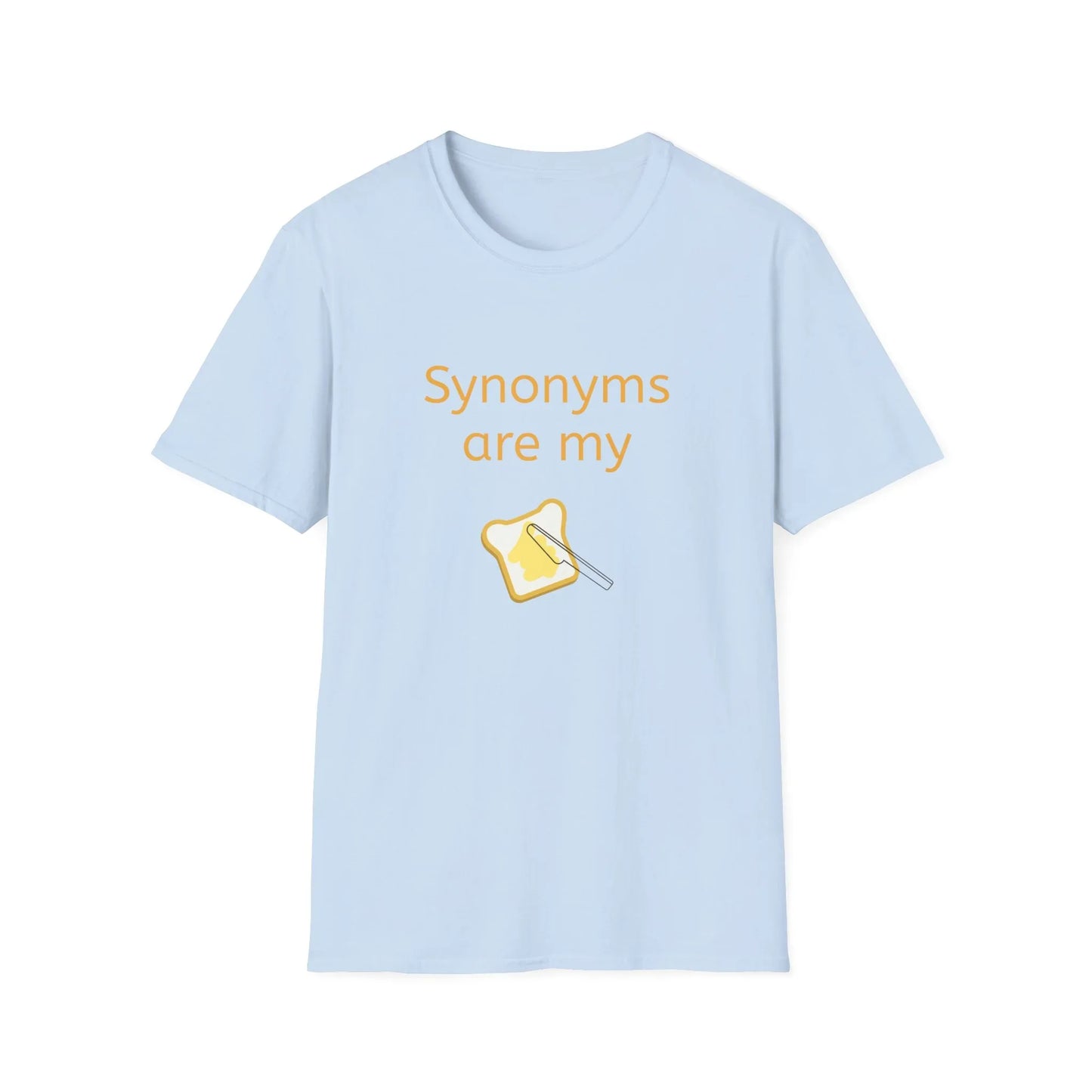 Unisex Softstyle T-Shirt - "Synonyms are my Jam" for Language Lovers - The Dreamer's Bookshop.