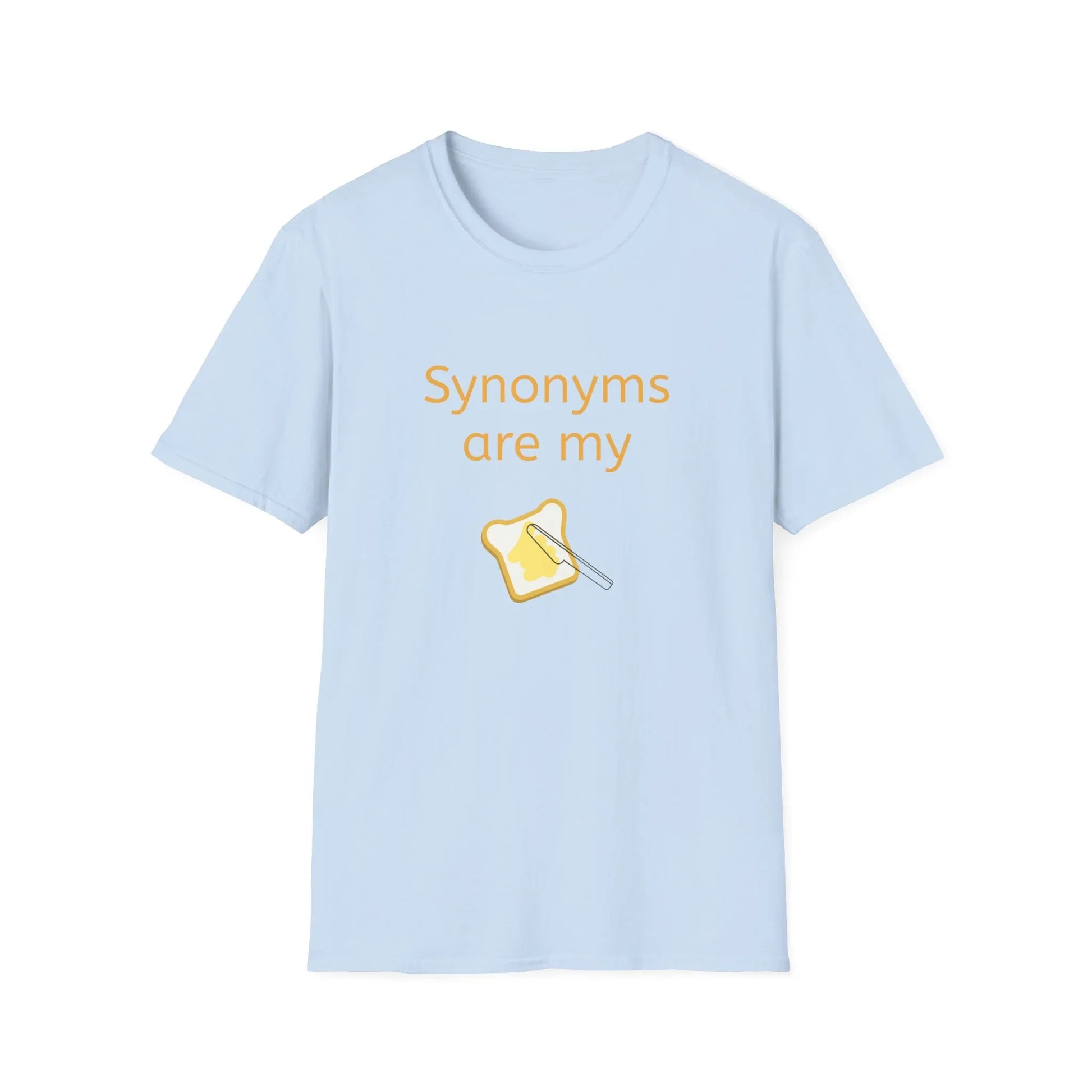 Unisex Softstyle T-Shirt - "Synonyms are my Jam" for Language Lovers - The Dreamer's Bookshop.