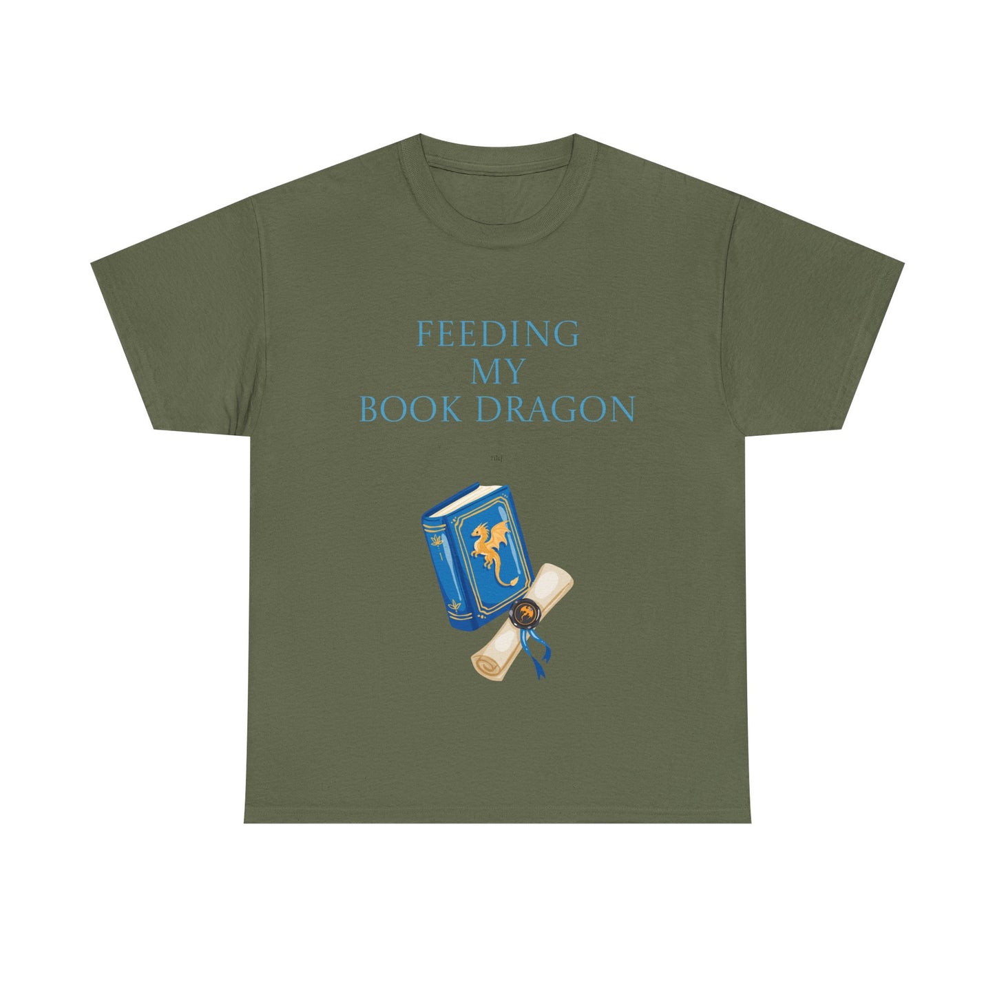 Book Dragon Unisex Heavy Cotton Tee - Creative Writer's Apparel