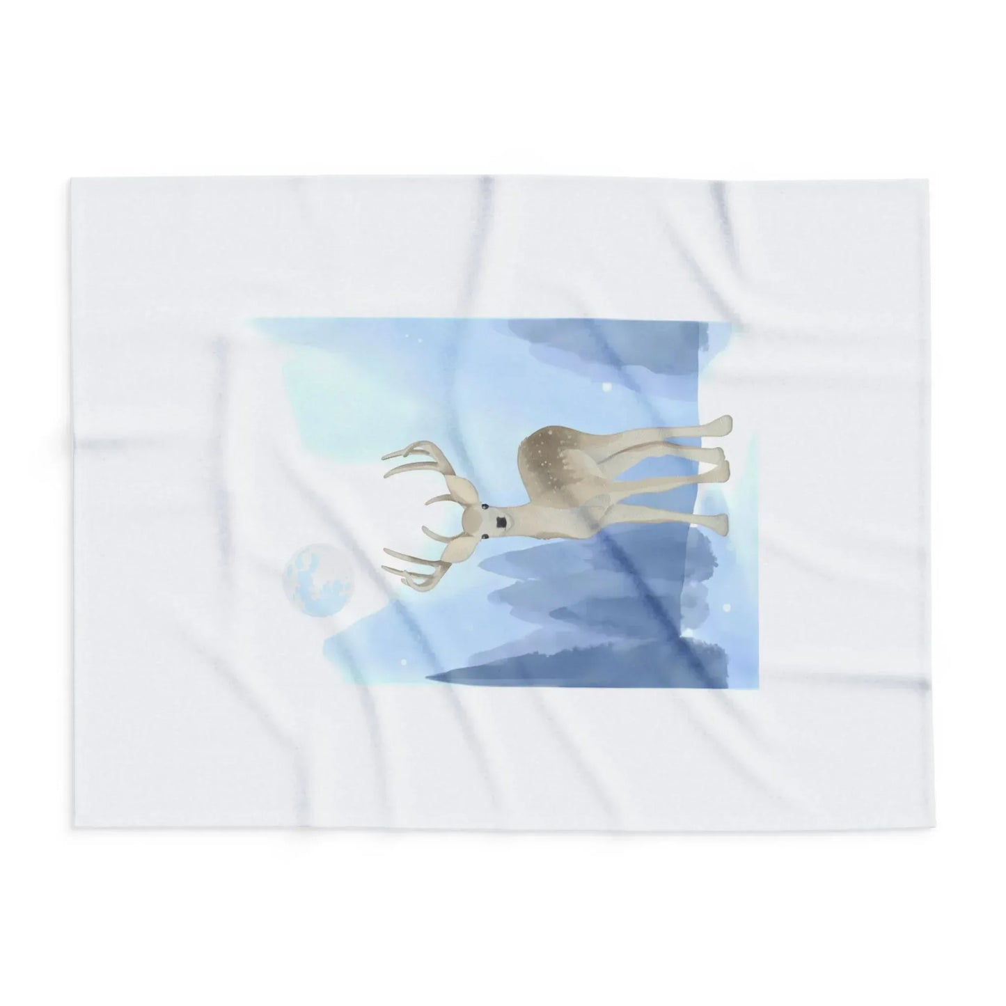 Cozy Arctic Fleece Blanket - Winter Deer Design - The Dreamer's Bookshop.