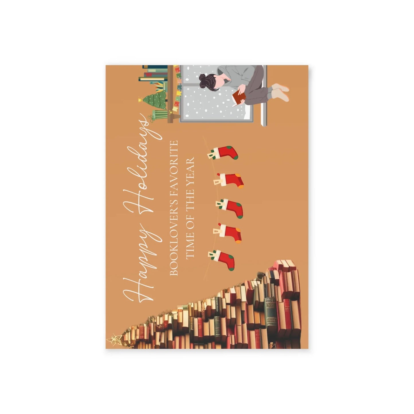 The Dreamer's Bookshop "Booklovers XMas" Cute Christmas Card - The Dreamer's Bookshop.