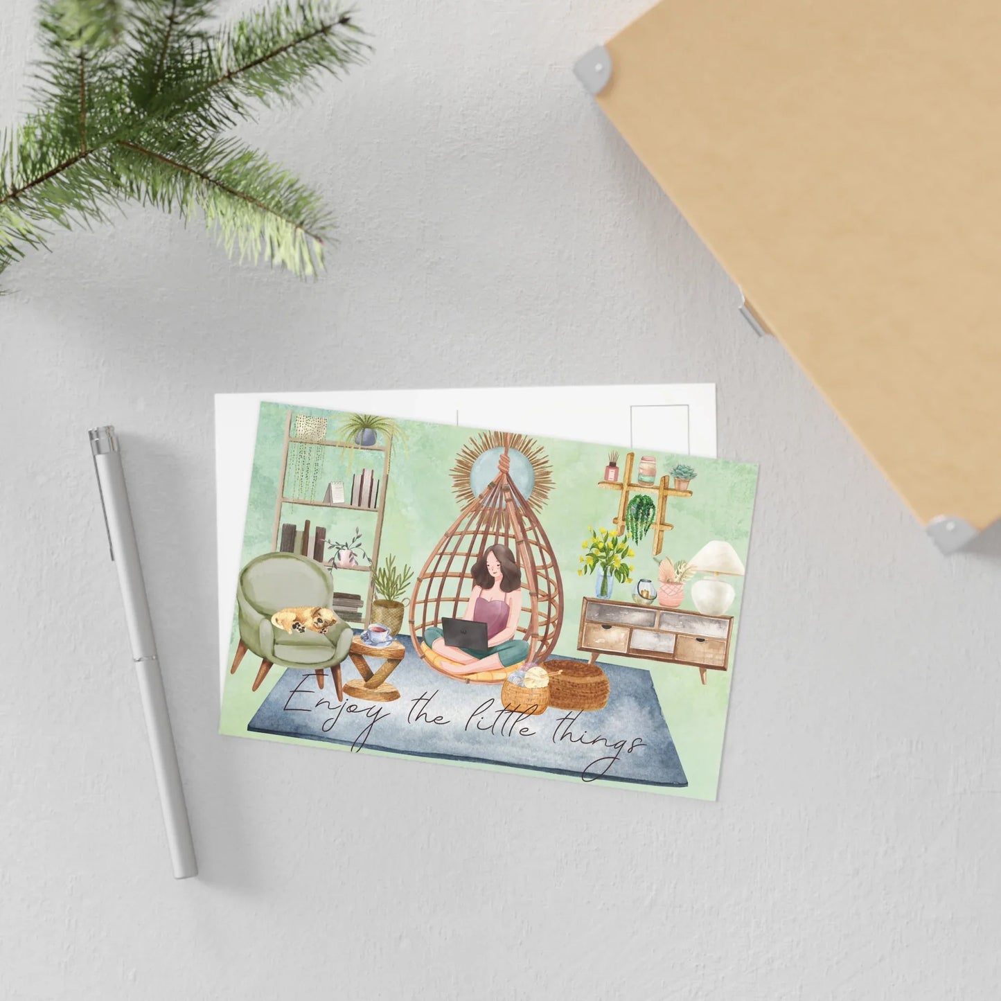 The Dreamer's Bookshop "Cozy at Home" Enjoy the Little Things Card - The Dreamer's Bookshop.