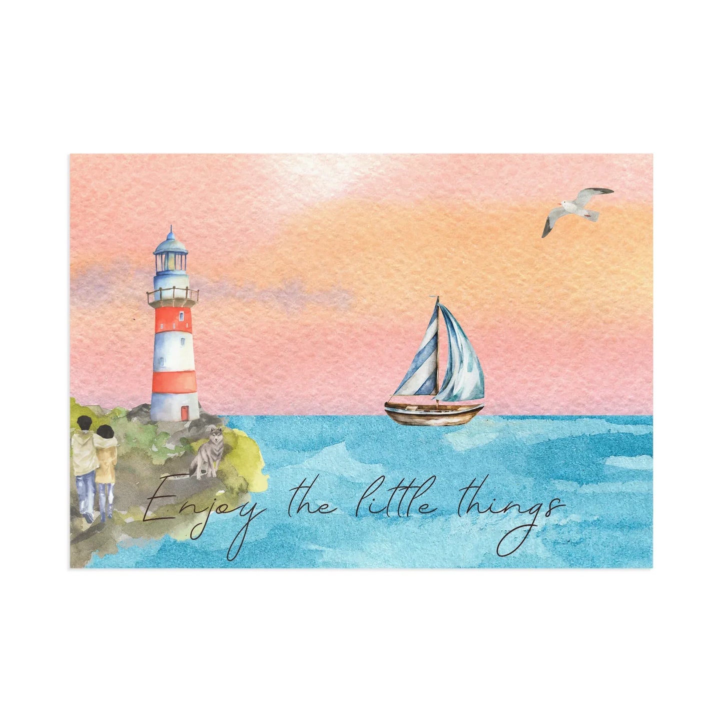 The Dreamer's Bookshop "Lighthouse" Enjoy the little things Card - The Dreamer's Bookshop.