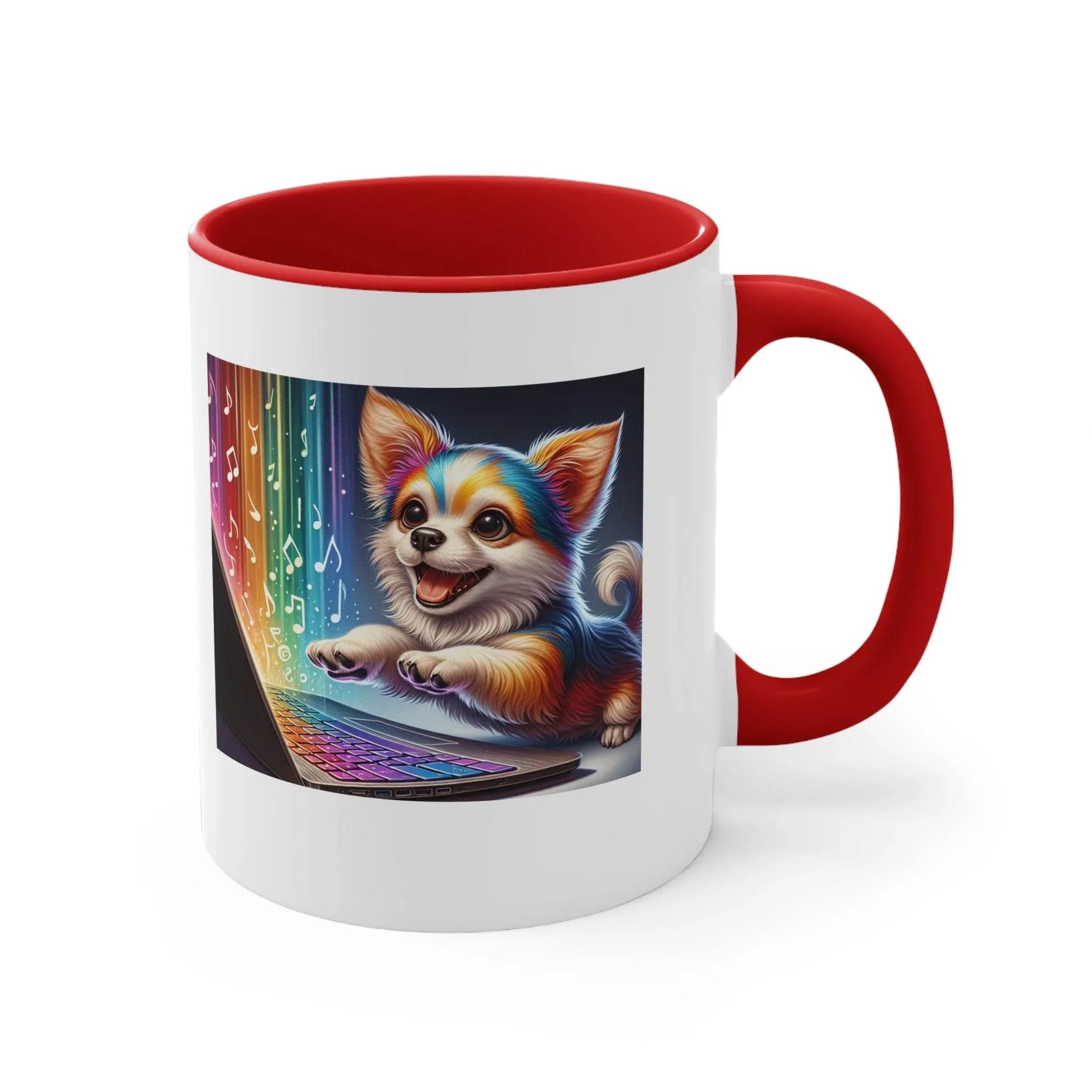 Funny Colorful Accent Mug - 11oz Dog Writer Coffee Cup - The Dreamer's Bookshop.