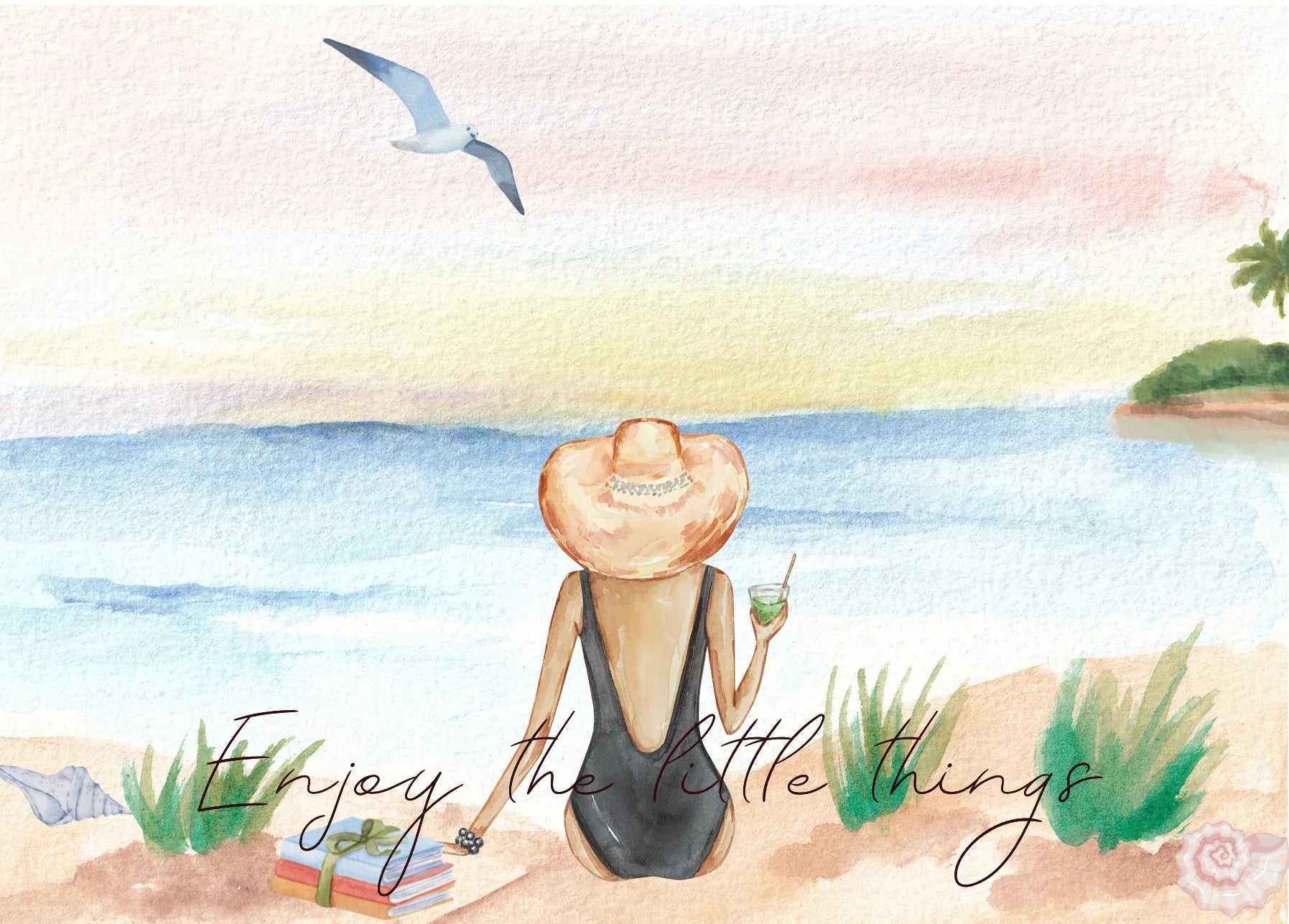 The Dreamer's Bookshop "Sea View" Enjoy Little Things Card - The Dreamer's Bookshop.