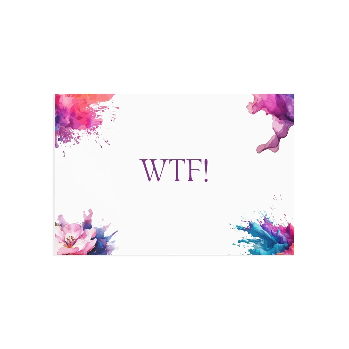 Watercolor Art Exclamation Card "WTF" Joyful Print - The Dreamer's Bookshop.