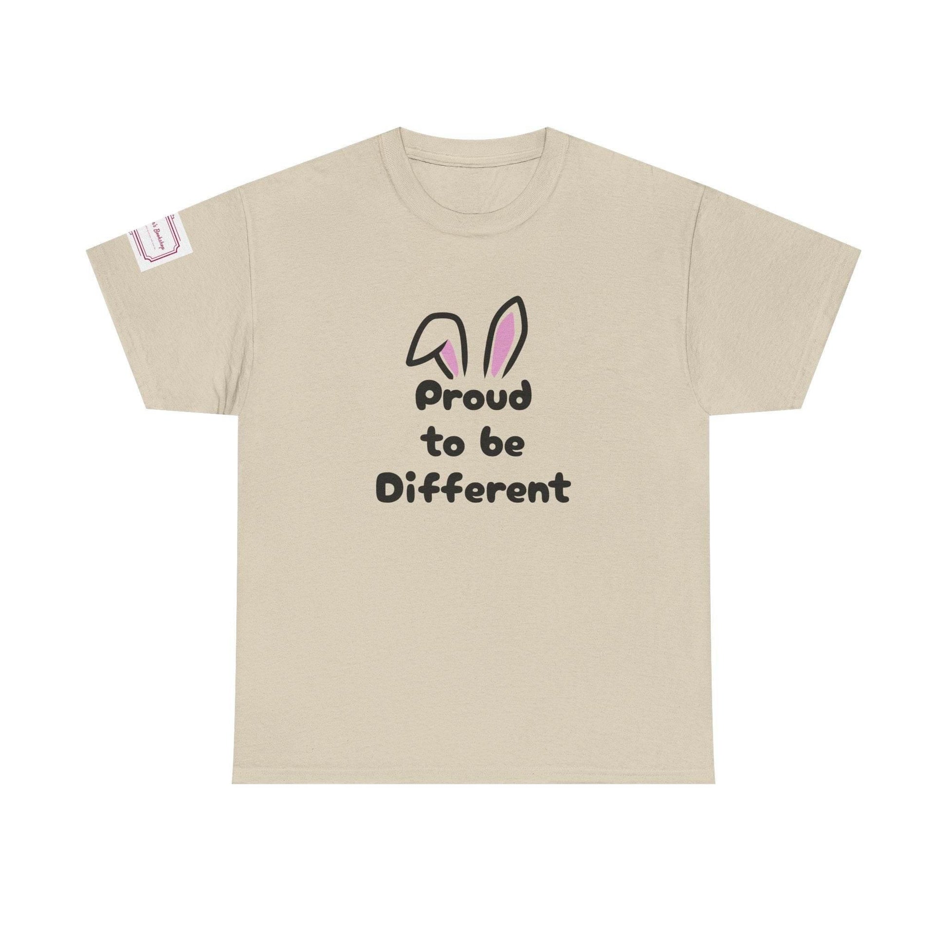Proud to be Different Unisex Heavy Cotton Tee - Fun & Inclusive Graphic T-Shirt - The Dreamer's Bookshop.