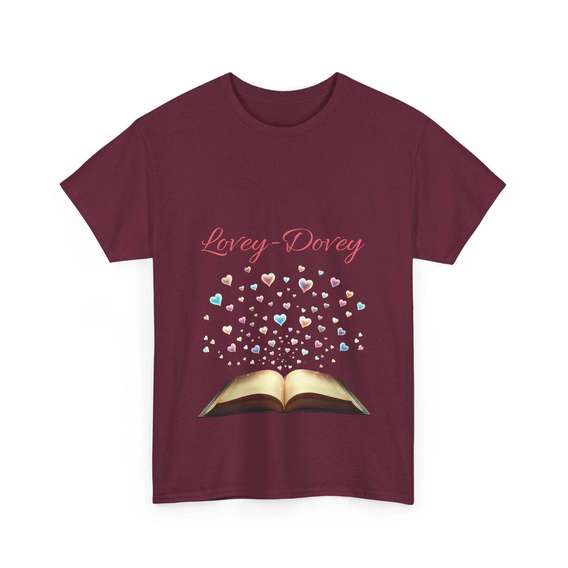 Lovey - Dovey - Unisex Heavy Cotton Tee - Sweet Romance - The Dreamer's Bookshop.