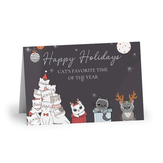 The Dreamer's Bookshop "Cat's Grey XMas" Cute Christmas Cards - The Dreamer's Bookshop.