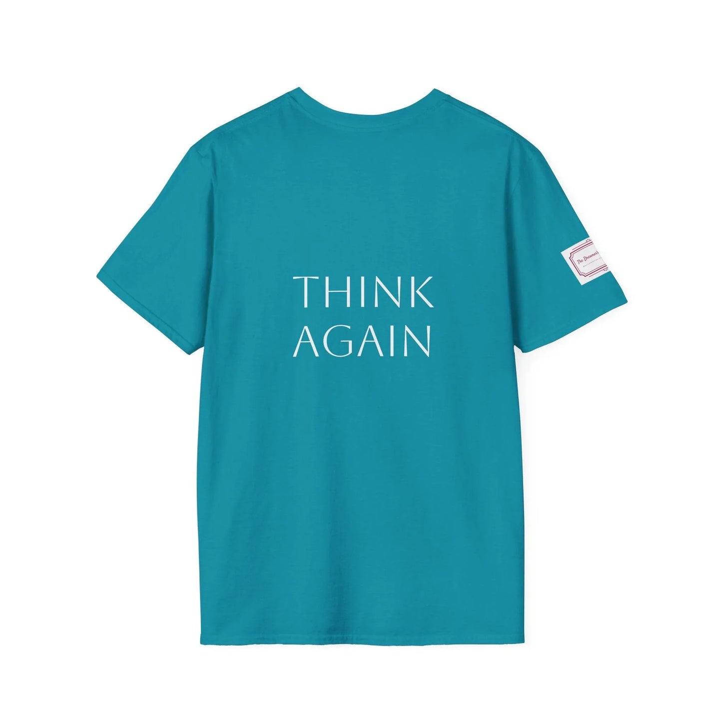 Inspirational Unisex Softstyle T-Shirt - 'Think Again' Motivational Design - The Dreamer's Bookshop.