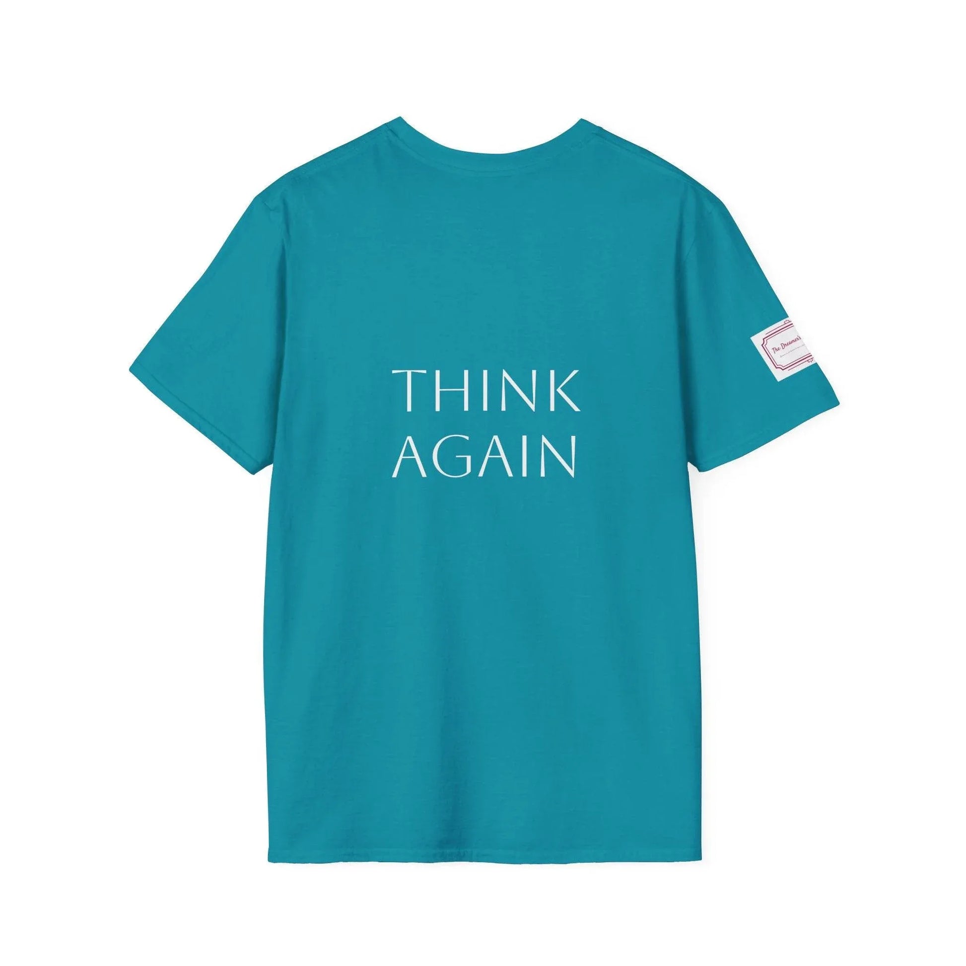 Inspirational Unisex Softstyle T-Shirt - 'Think Again' Motivational Design - The Dreamer's Bookshop.