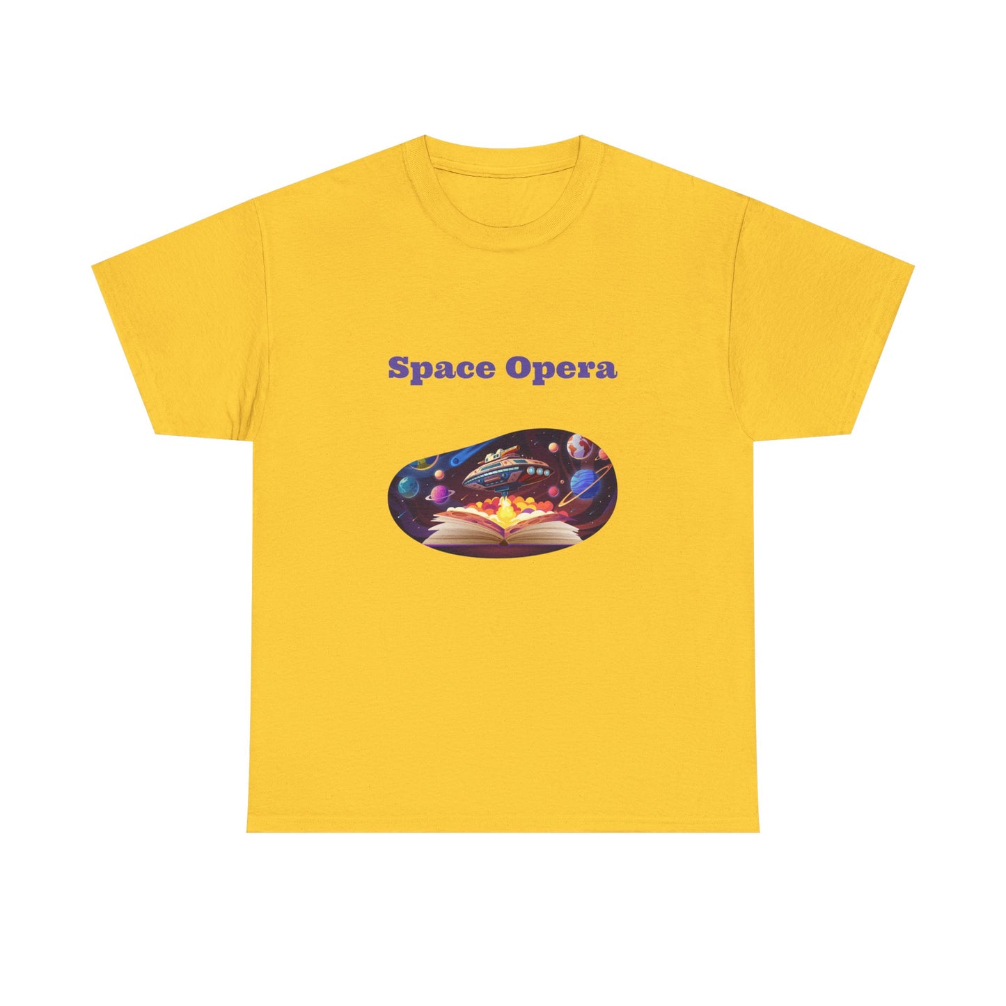 Space Opera -  Graphic Tee - Unisex Heavy Cotton T-Shirt Sci-Fi Books