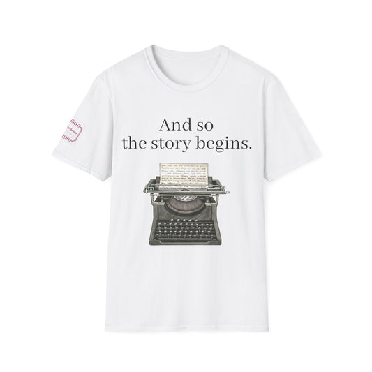 Unisex T-Shirt - Vintage Writing "Story Begins" for Book Lovers