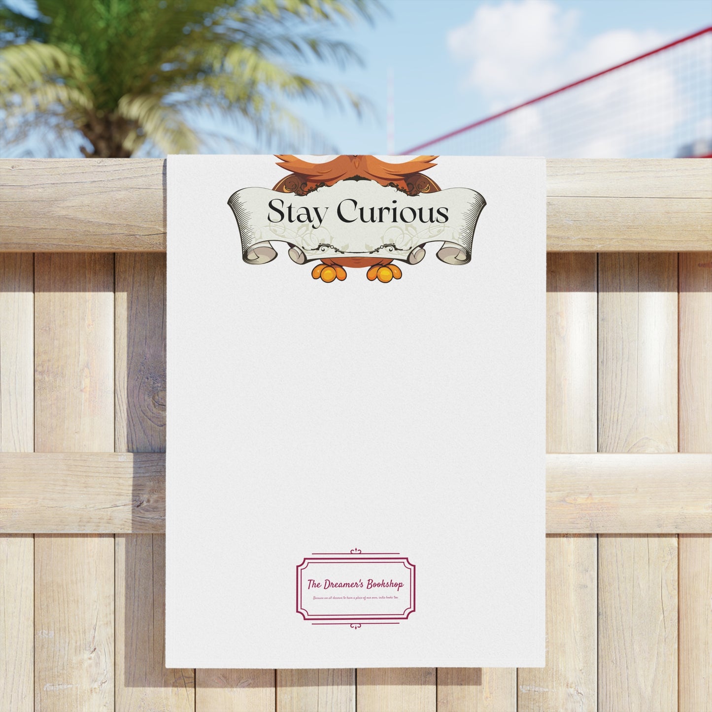 Literary Beach Towel - Book Lovers "Stay Curious"