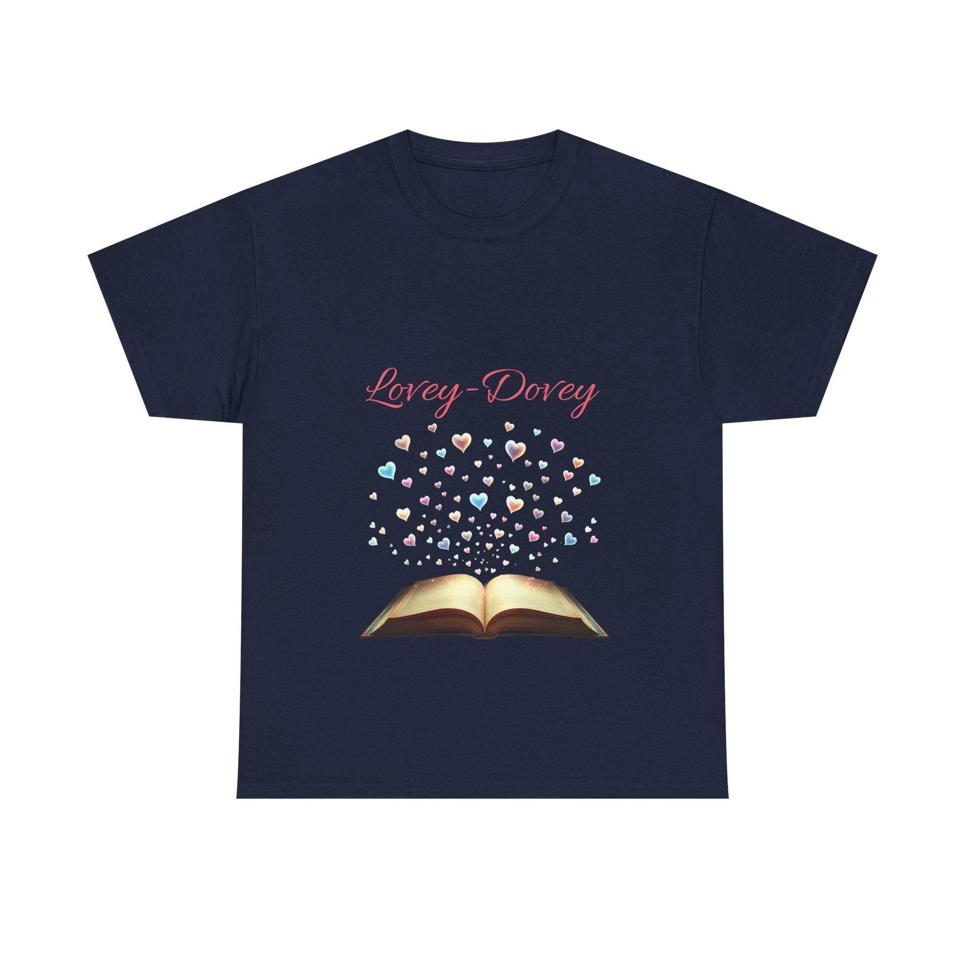 Lovey - Dovey - Unisex Heavy Cotton Tee - Sweet Romance - The Dreamer's Bookshop.