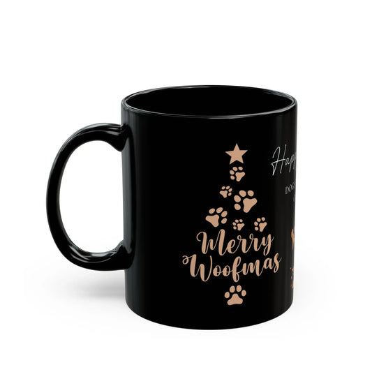Dog's Christmas Black Mug - 11oz & 15oz Options - The Dreamer's Bookshop.