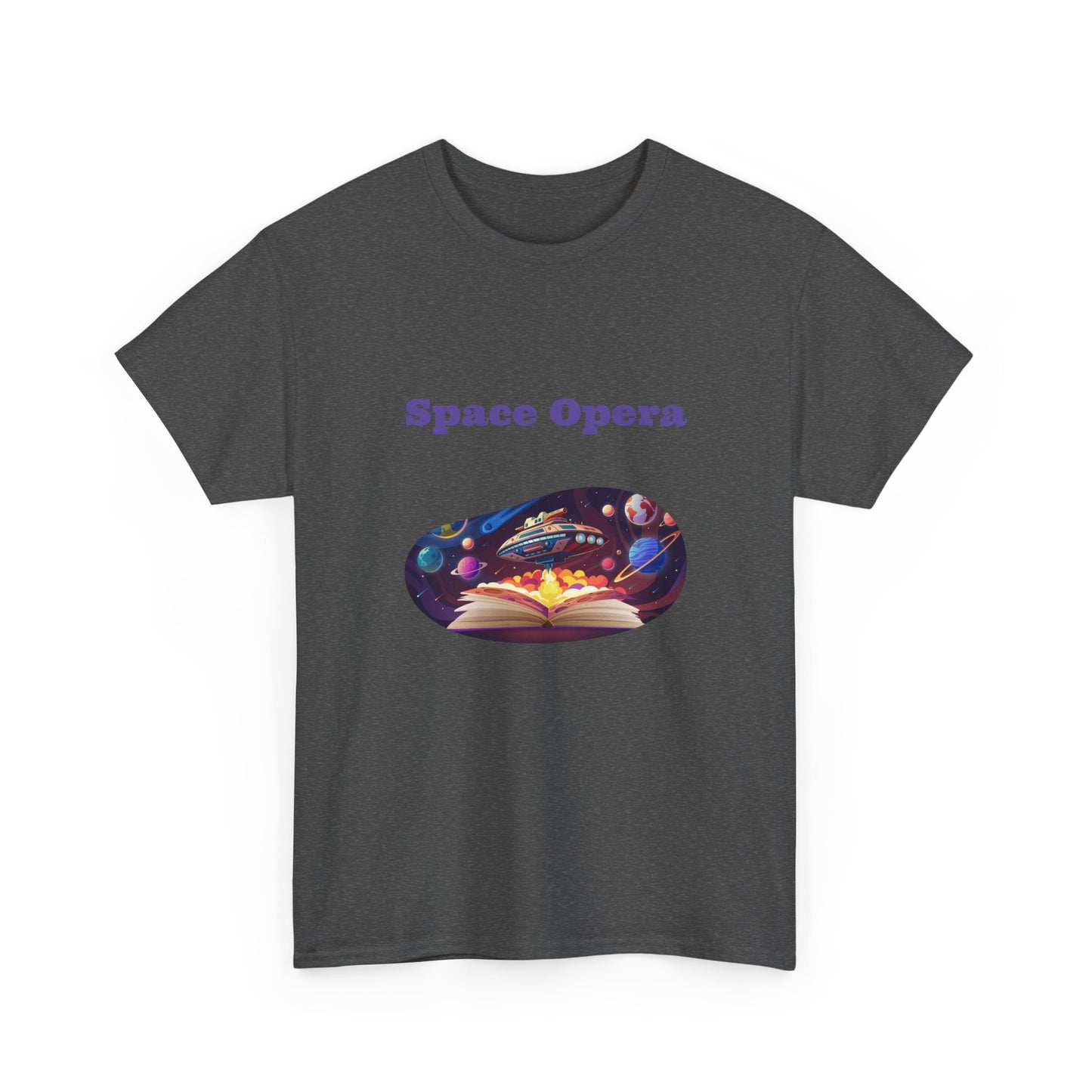 Space Opera -  Graphic Tee - Unisex Heavy Cotton T-Shirt Sci-Fi Books