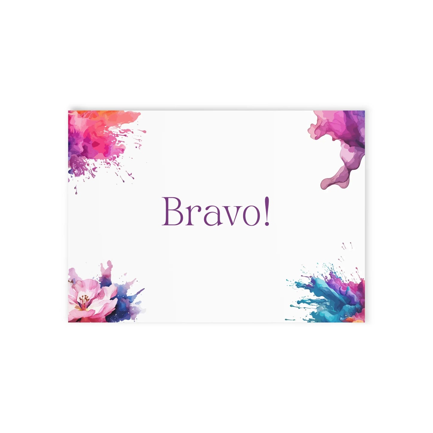 Watercolor Art Exclamation Card "Bravo" Joyful Print - The Dreamer's Bookshop.
