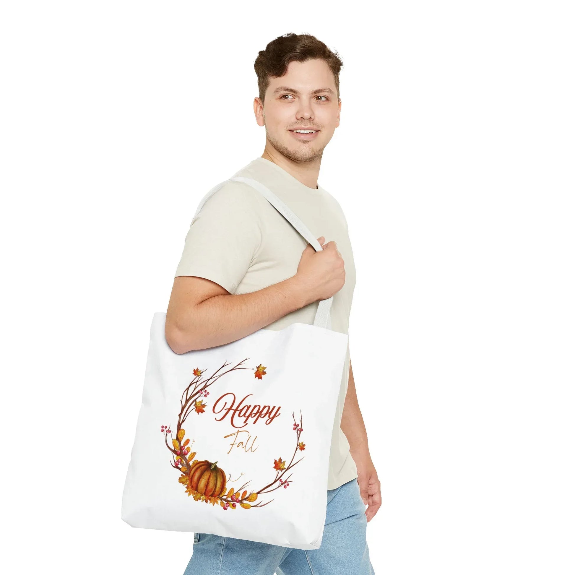 Happy Fall Tote Bag - Cozy Autumn Design - The Dreamer's Bookshop.