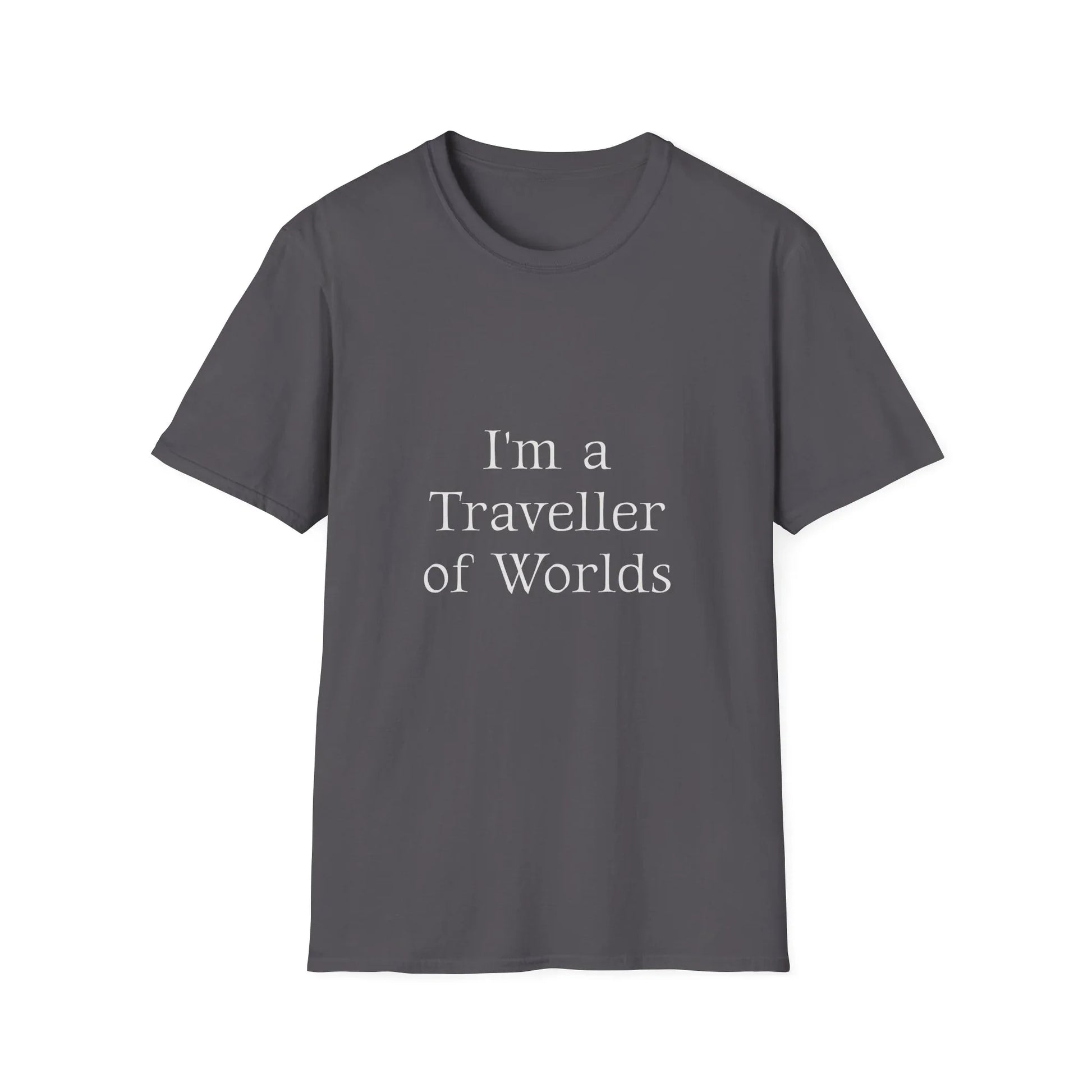 Unisex Travel-Inspired T-Shirt - "I'm a Traveller of Worlds" - Perfect for Book Lovers - The Dreamer's Bookshop.
