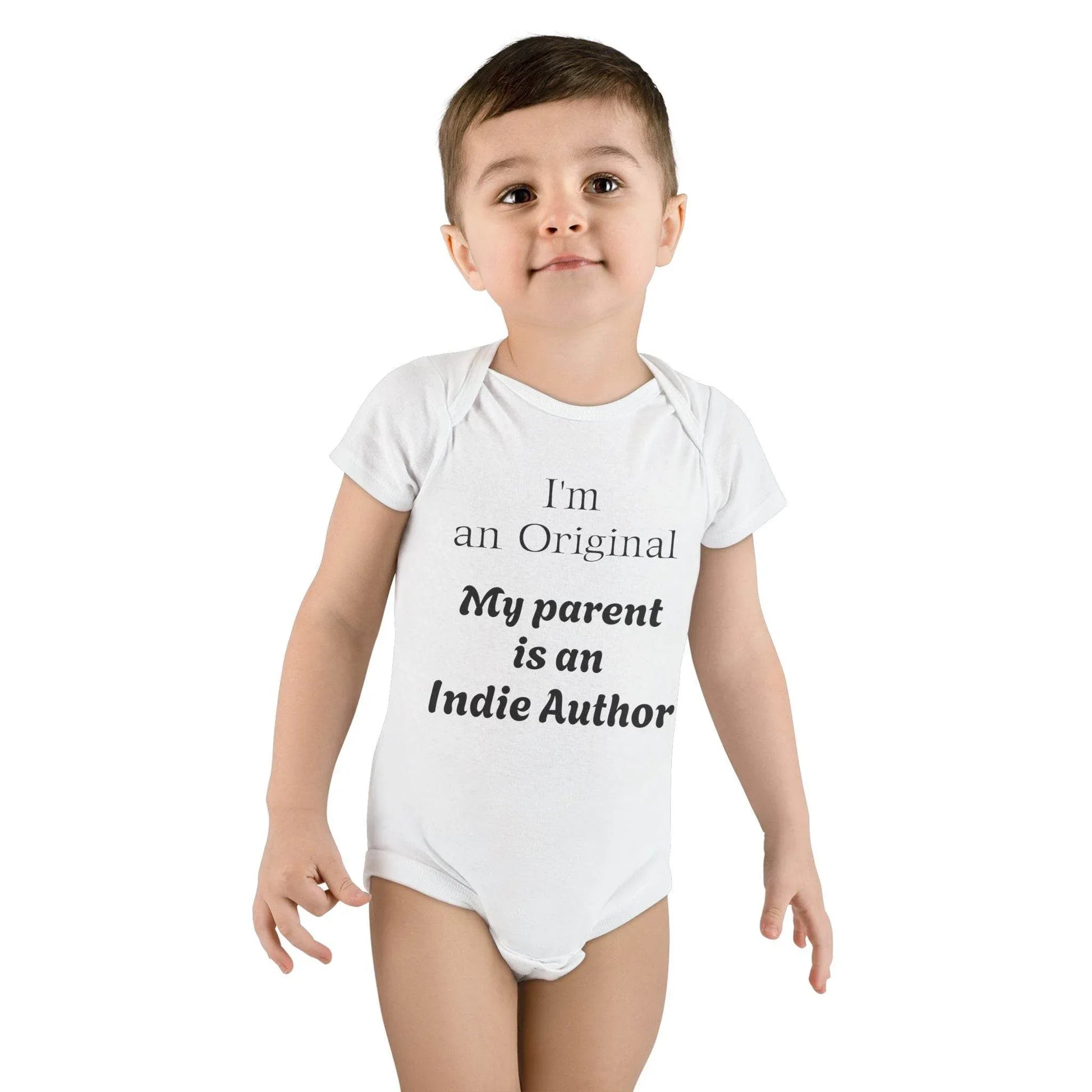 US - Cute Indie Author Baby Bodysuit - Organic Onesie for Creative Families - The Dreamer's Bookshop.