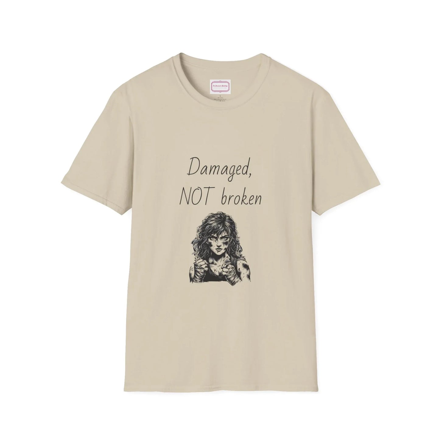 Inspirational Unisex Softstyle T-Shirt - "Damaged, NOT broken" - The Dreamer's Bookshop.