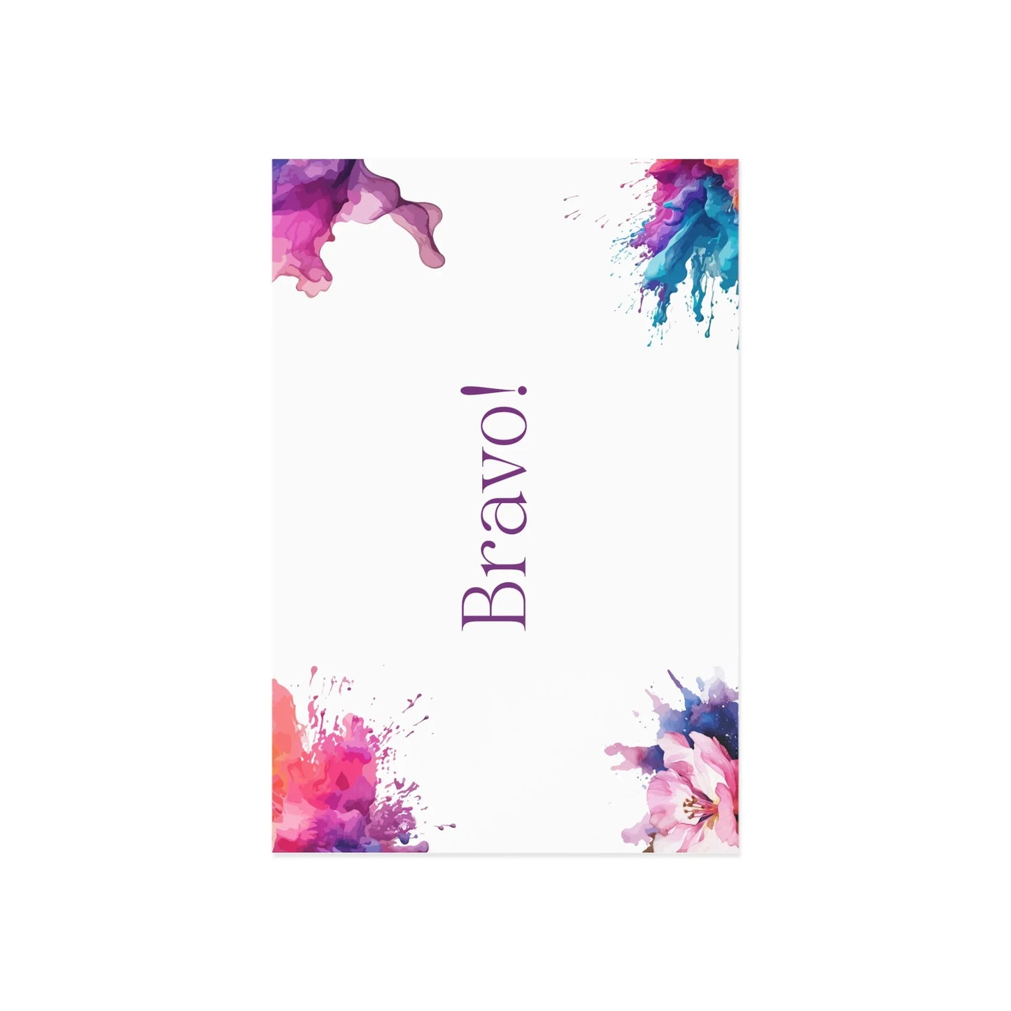 Watercolor Art Exclamation Card "Bravo" Joyful Print - The Dreamer's Bookshop.