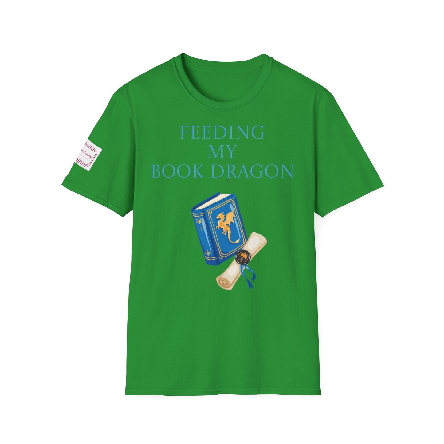 Inspirational Unisex Softstyle T-Shirt - 'Book Dragon' Motivational Design