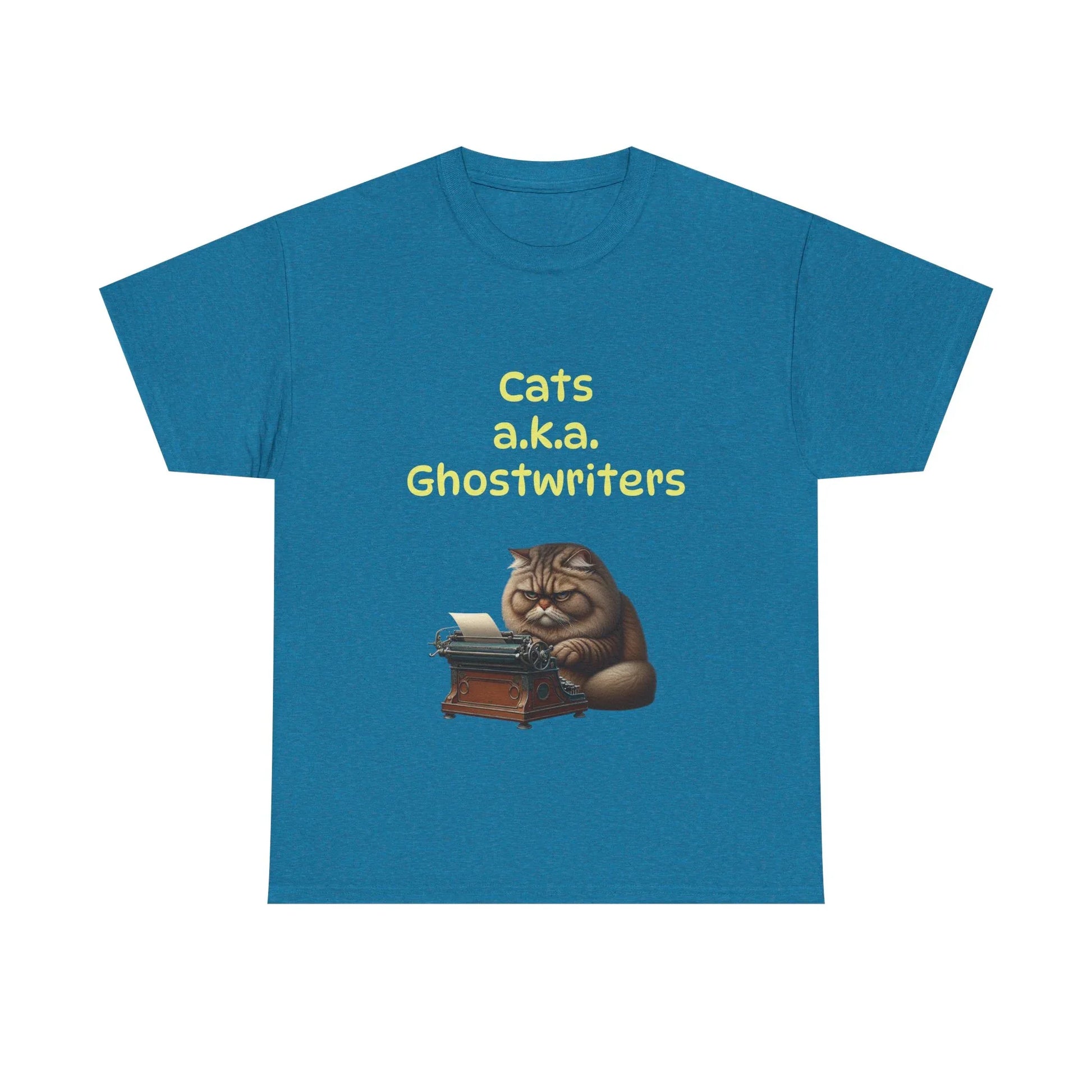 Book Lover's Unisex Heavy Cotton Tee - "Cats Ghostwriters" - The Dreamer's Bookshop.