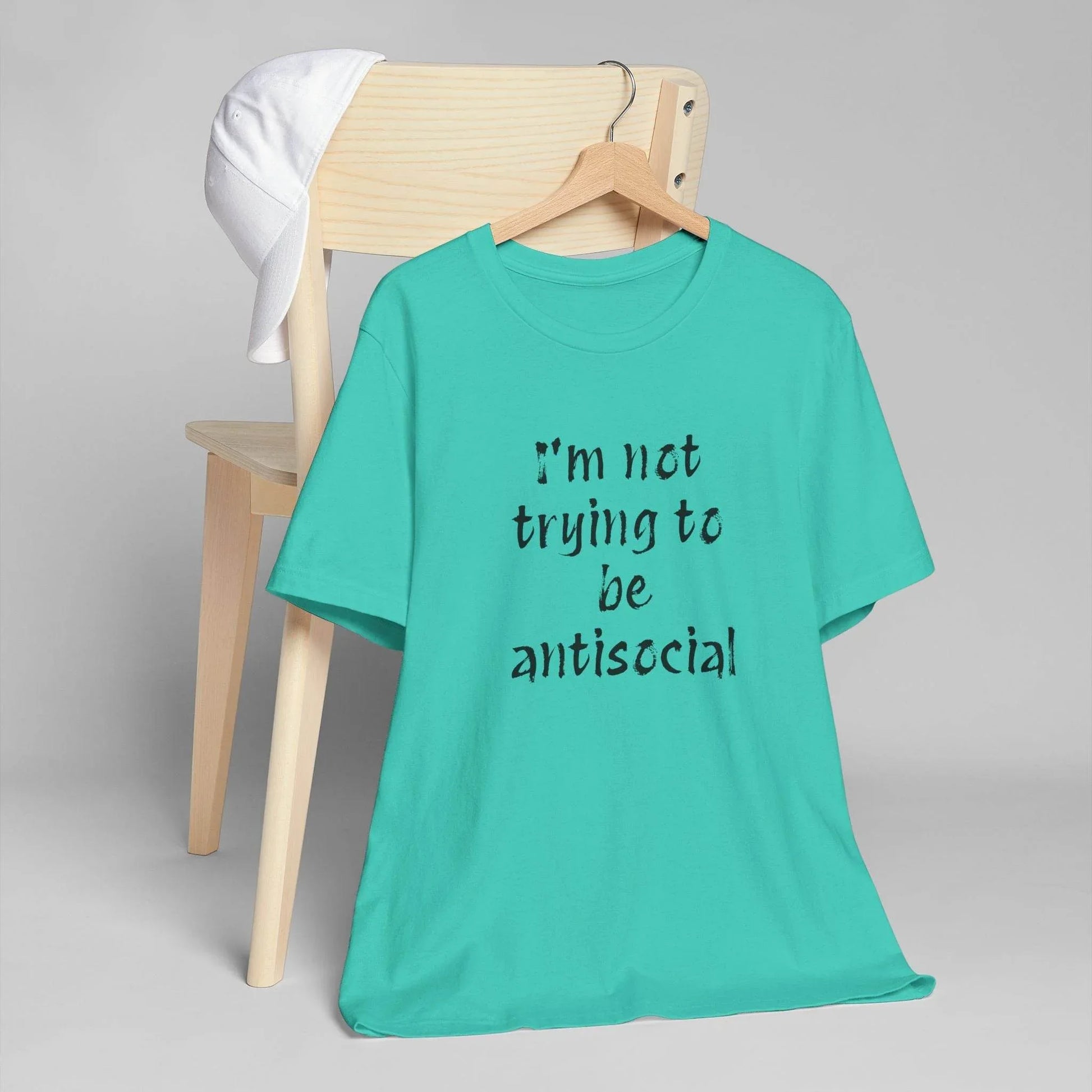 Funny Unisex Jersey T-Shirt - Anti-Social Vibe for Booktroverts - The Dreamer's Bookshop.
